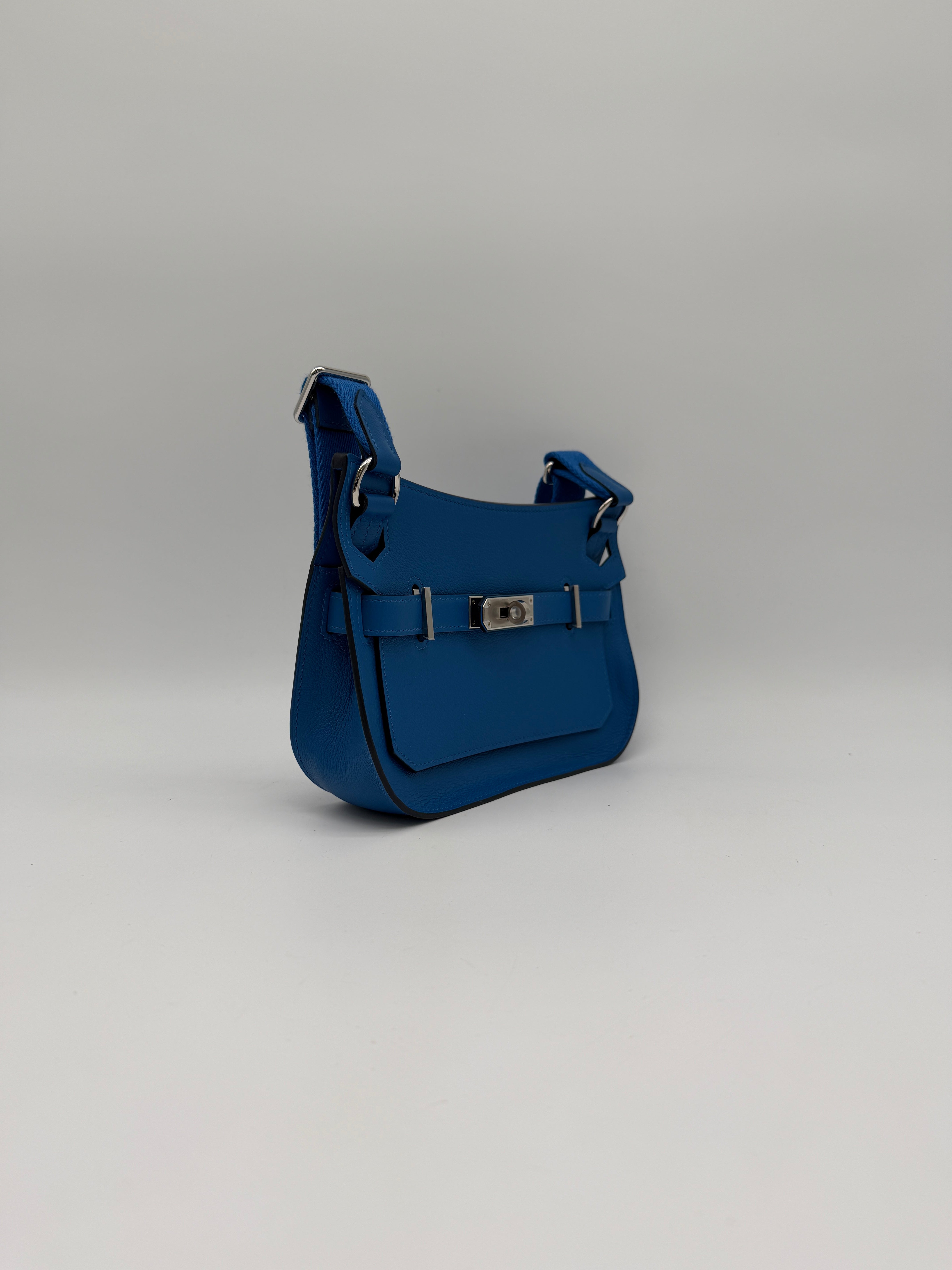 Hermès Mini Jypsiere Evercolor Blue Zellige Palladium Hardware