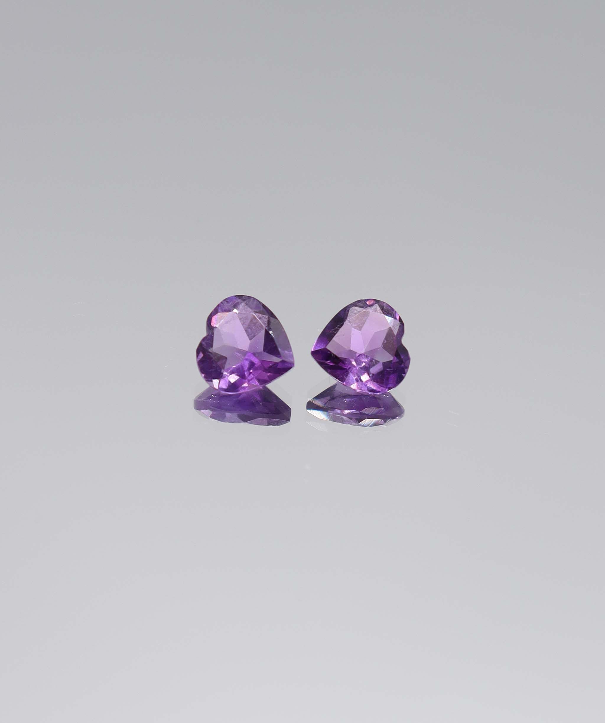 2.58ct Amethyst 2 heart DXBCS6124