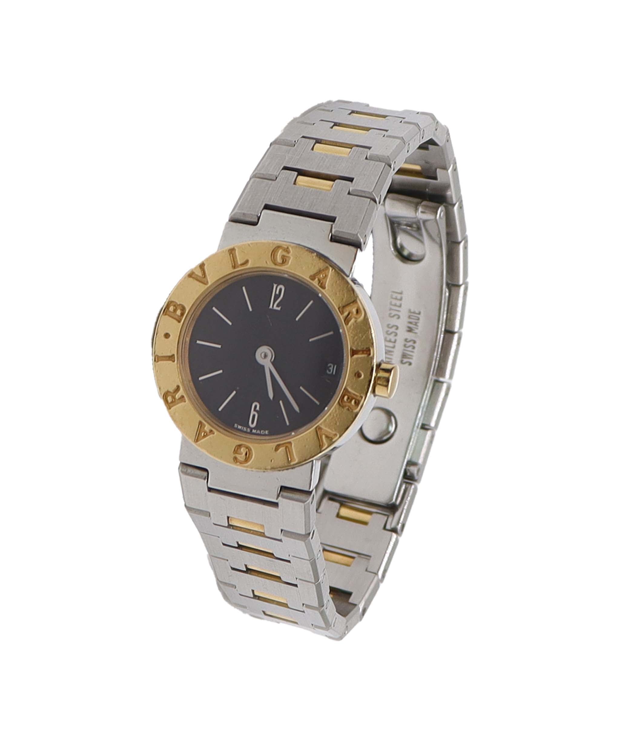 BVLGARI Bulgari Bulgari Combination BB23SGD Vintage Ladies Watch Date Black YG Yellow Gold Quartz Watch BVLGARI BVLGARI DXBS6592