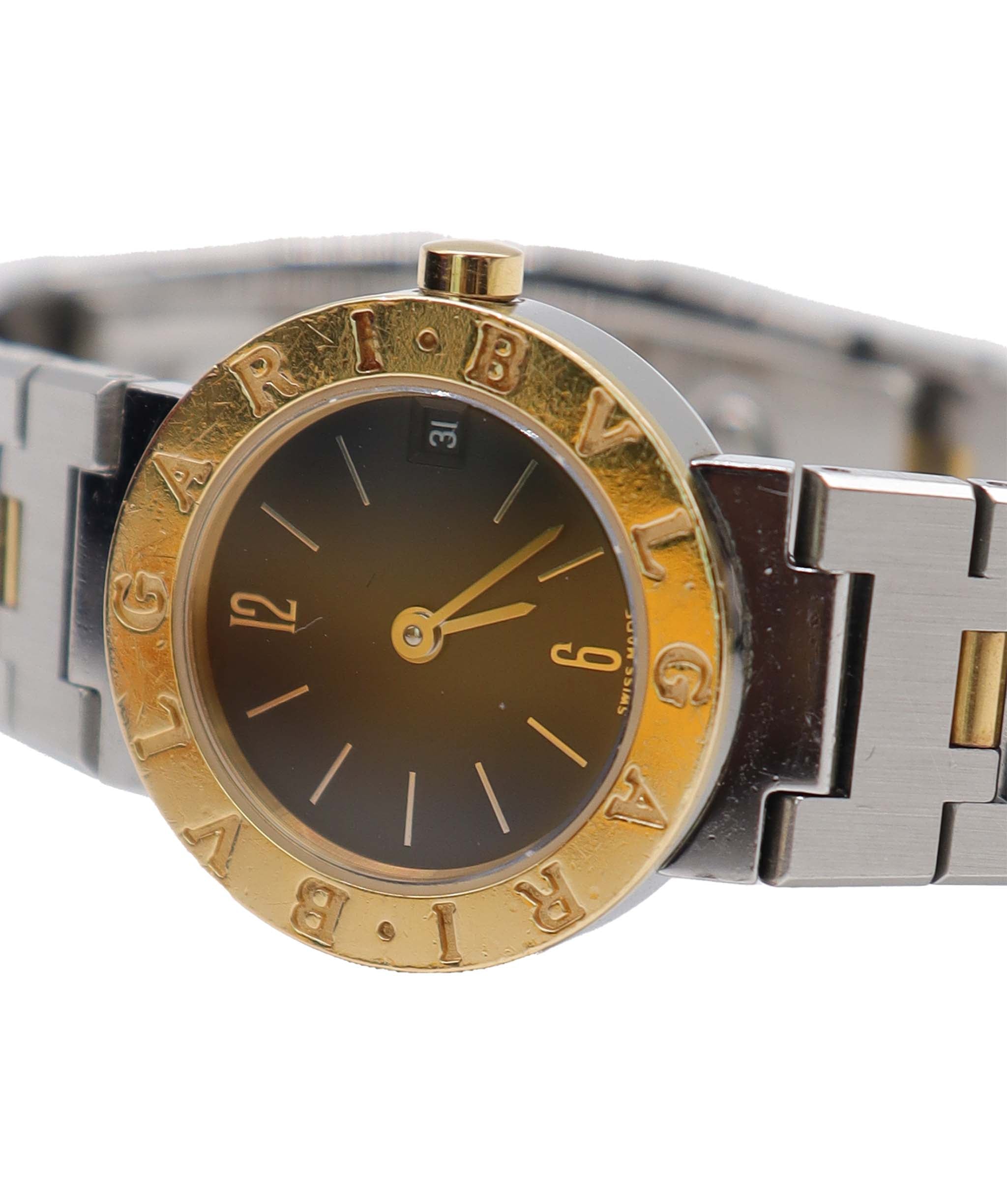 BVLGARI Bulgari Bulgari Combination BB23SGD Vintage Ladies Watch Date Black YG Yellow Gold Quartz Watch BVLGARI BVLGARI DXBS6592