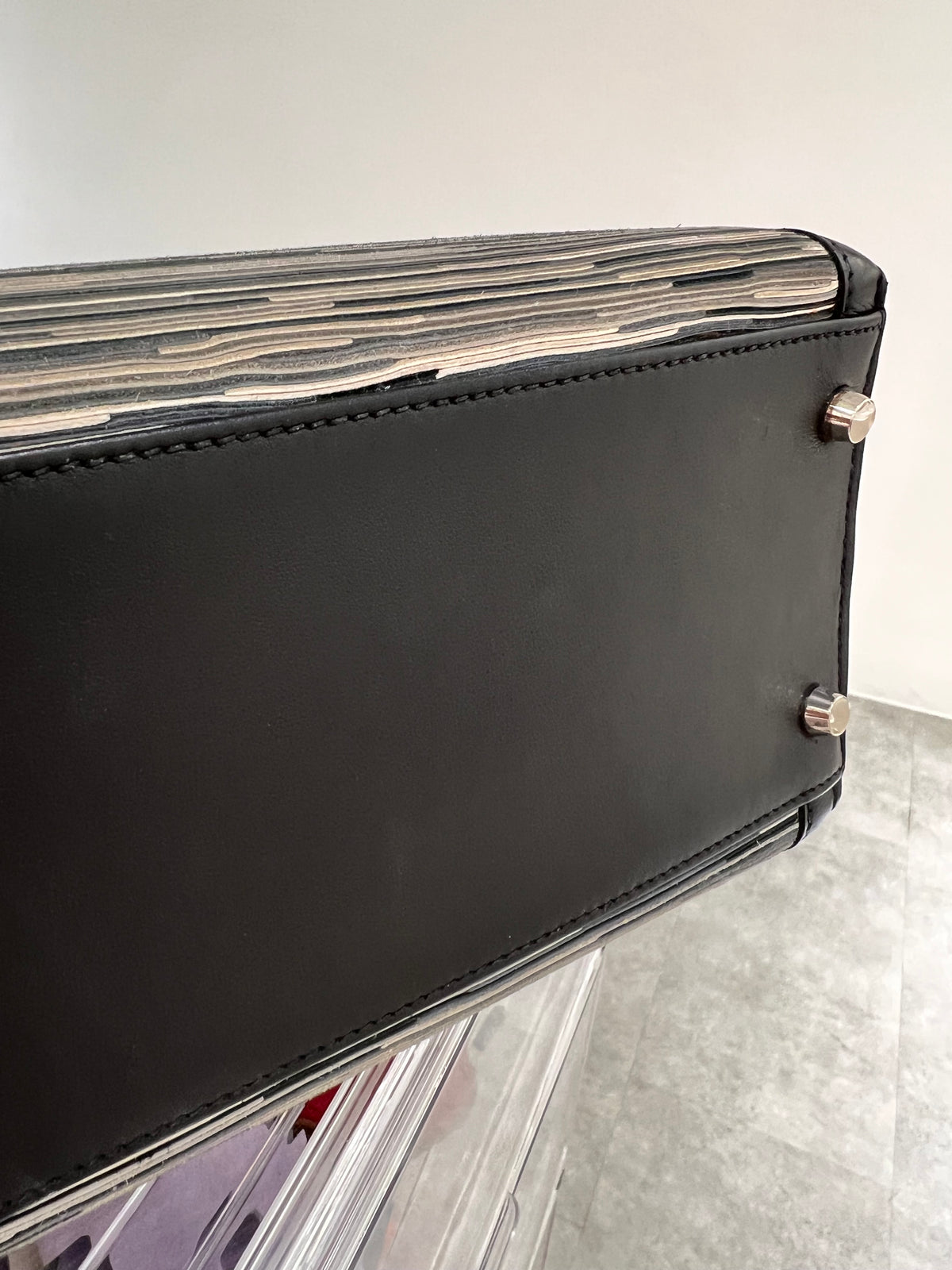 Hermes Kelly 32 Vibrato Black Sellier PHW #C 1999 SYC2367