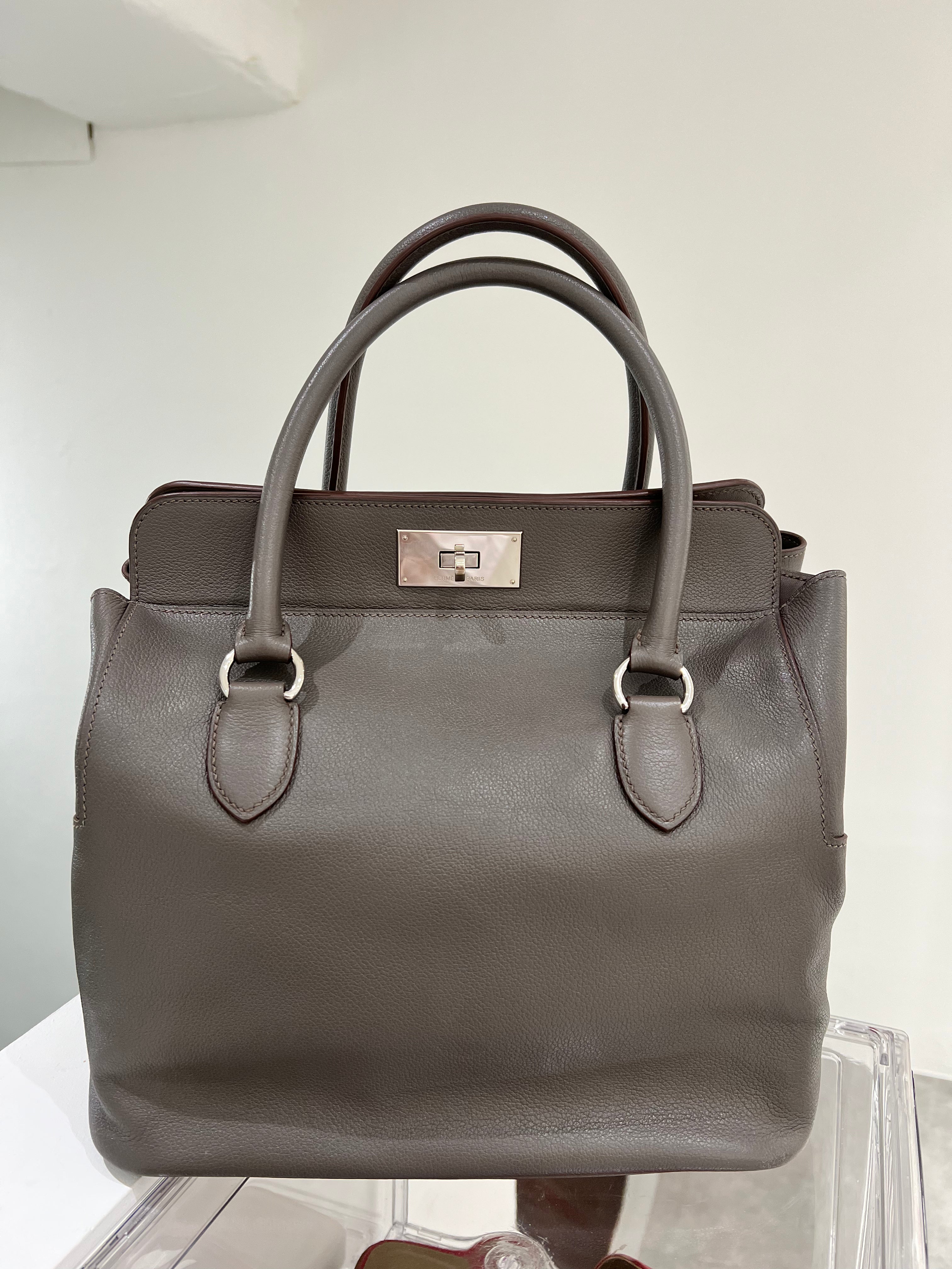 Hermes Toolbox 26 Etain Evercolor PHW #R 2014 SYC2371