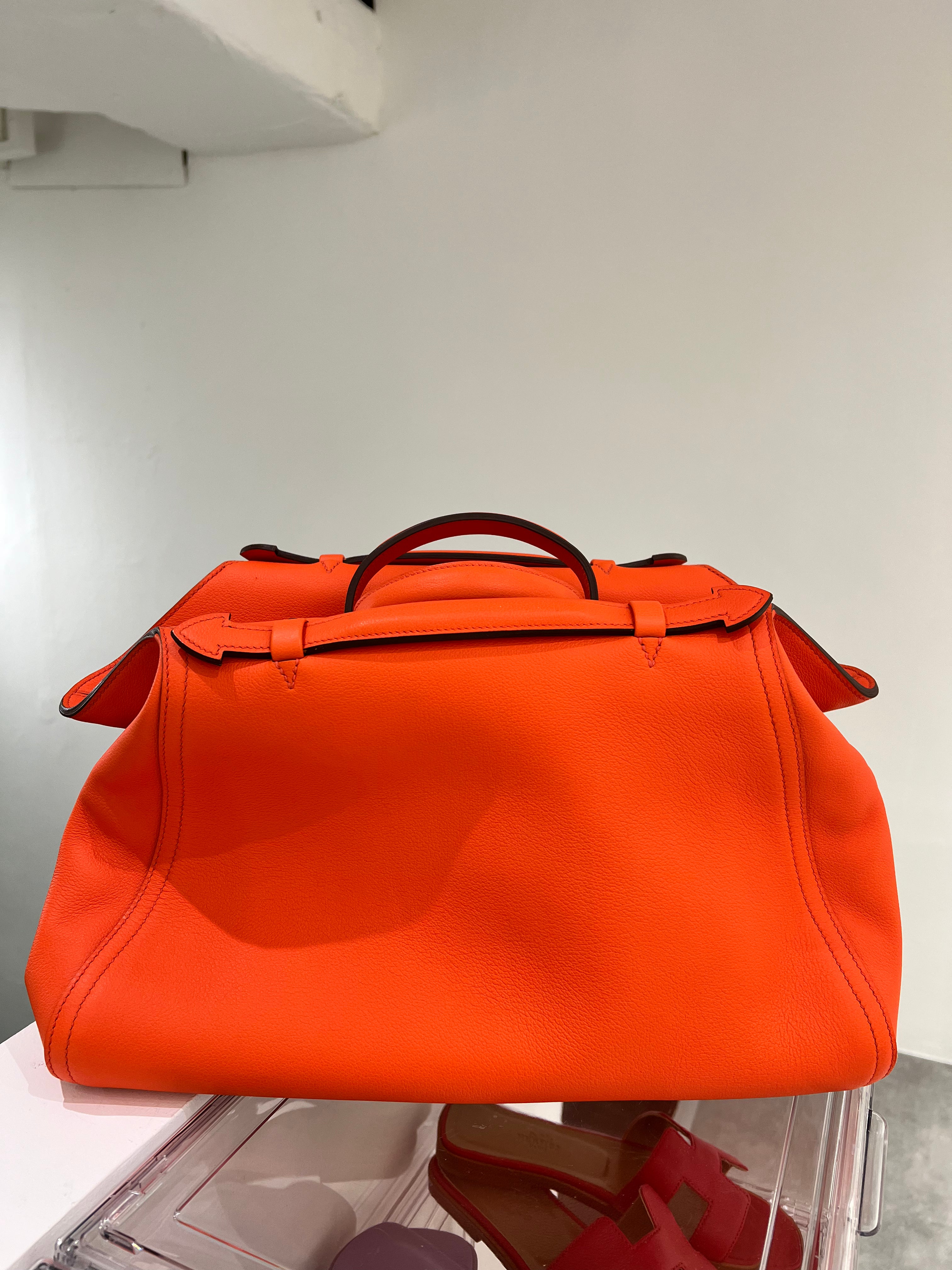 Hermes Oxer 35 Evercolor Orange Poppy PHW #X 2016 SYC2365