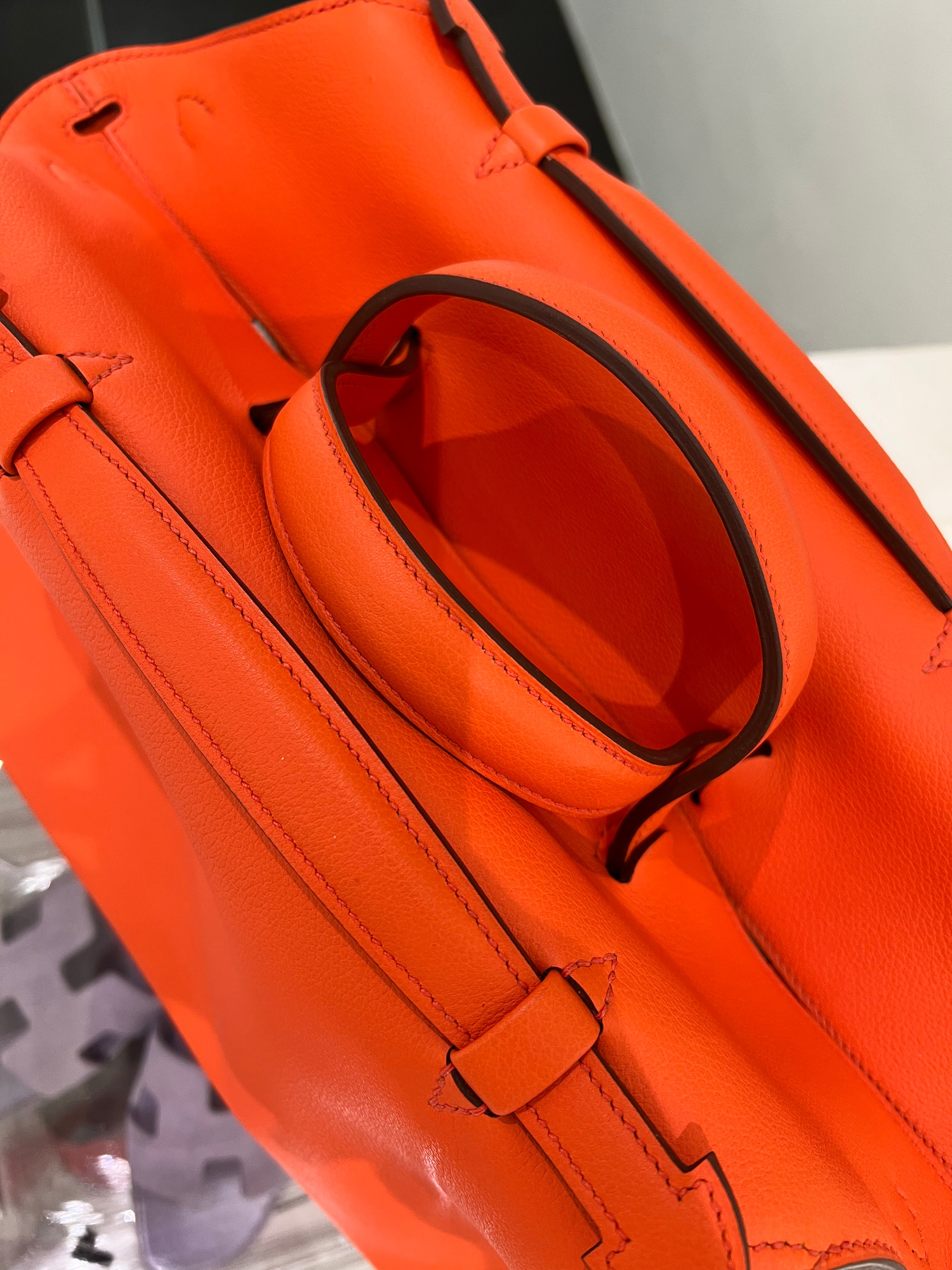 Hermes Oxer 35 Evercolor Orange Poppy PHW #X 2016 SYC2365