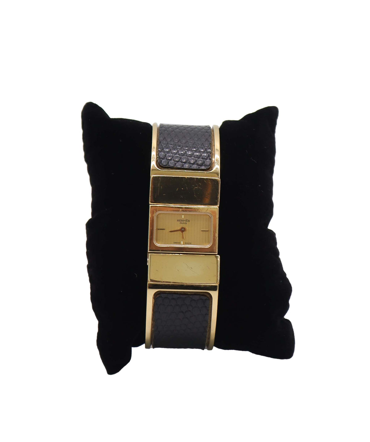 HERMES Loquet LO1 201 Bangle Watch Vintage Women's Watch Gold Quartz Loquet Hermes DXBS6582