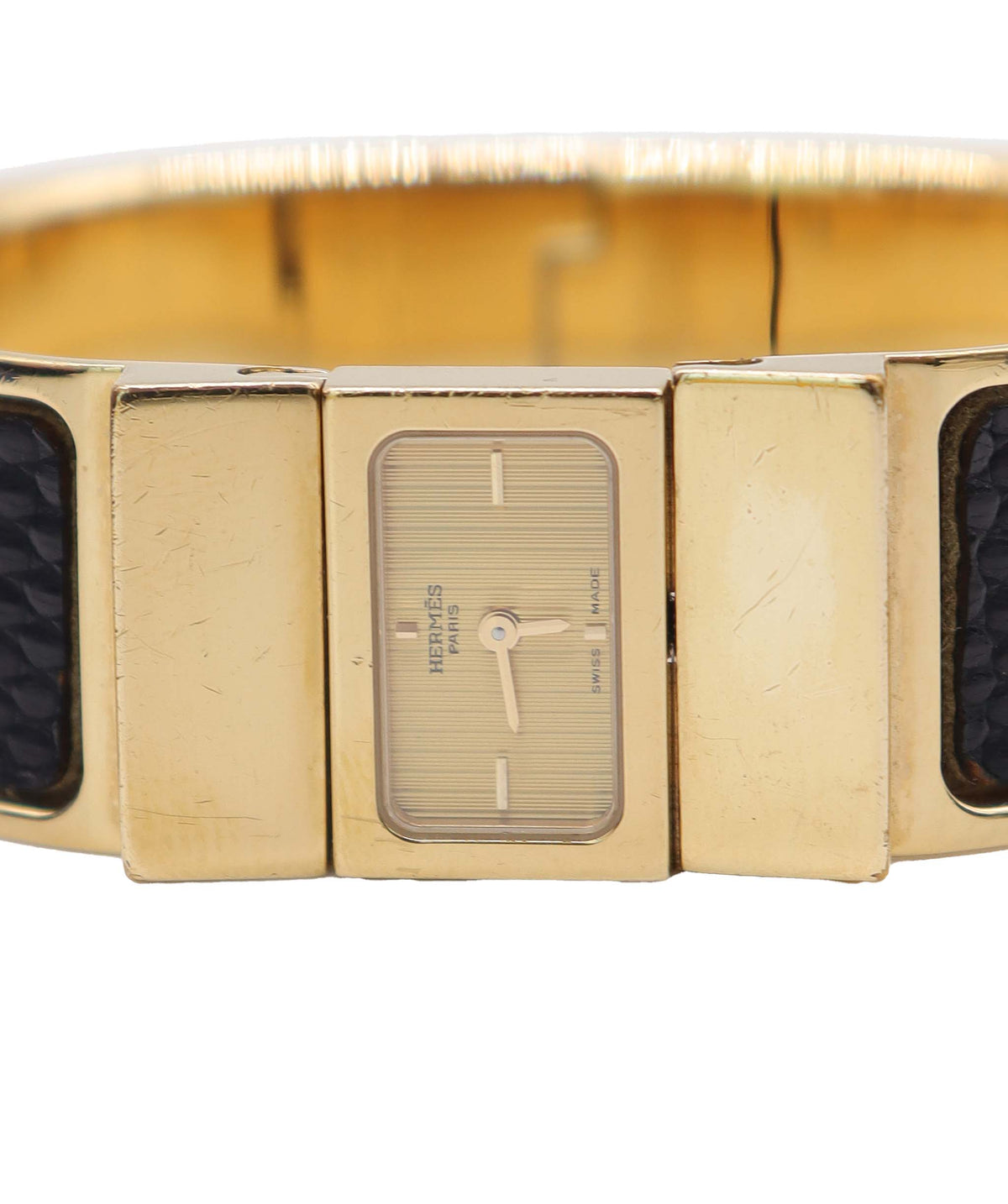 HERMES Loquet LO1 201 Bangle Watch Vintage Women's Watch Gold Quartz Loquet Hermes DXBS6582