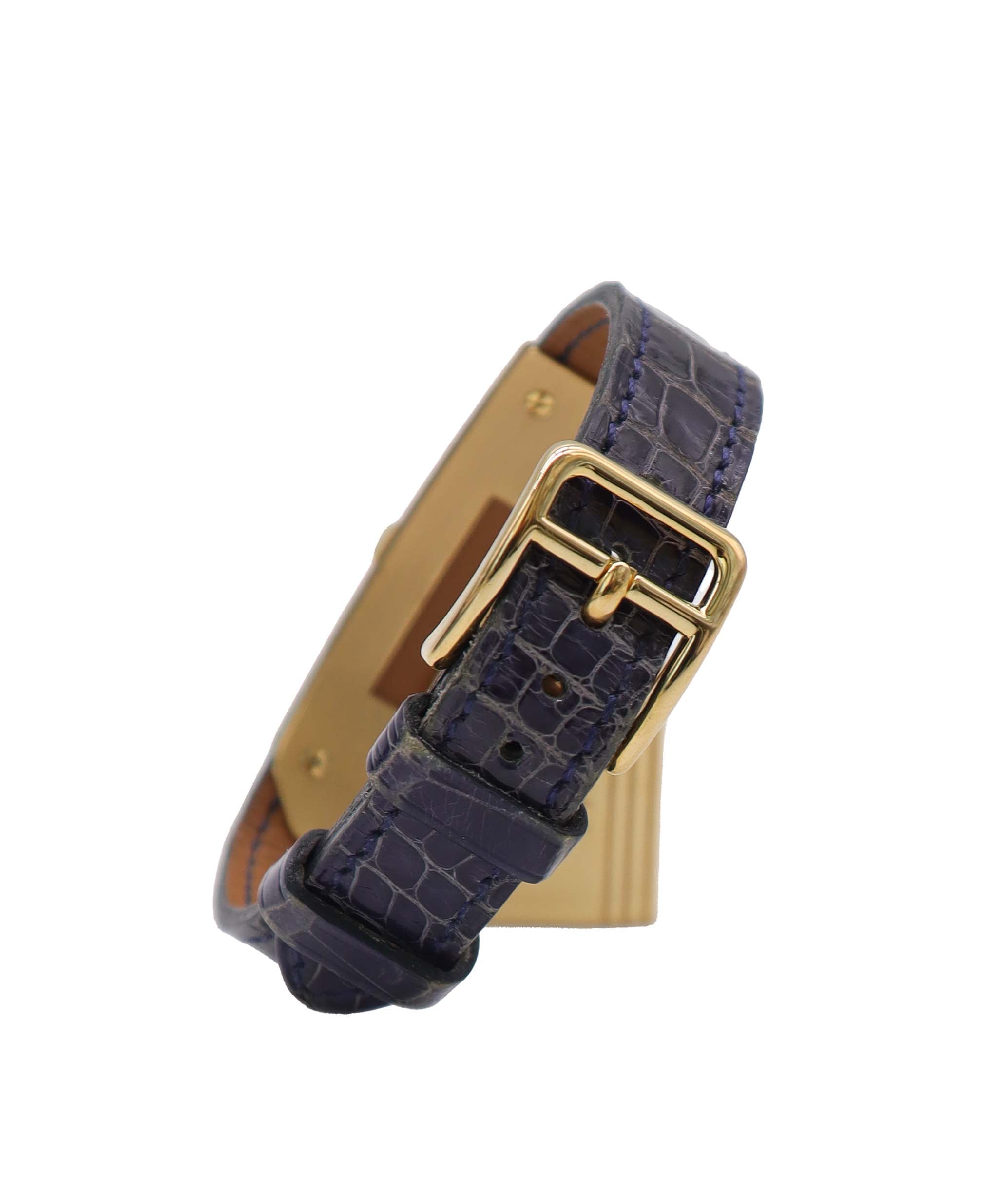 HERMES Kelly Watch, Women's Watch, Gold and Blue Quartz Watch, with Padlock, Hermes Kelly Watch DXBS6586
