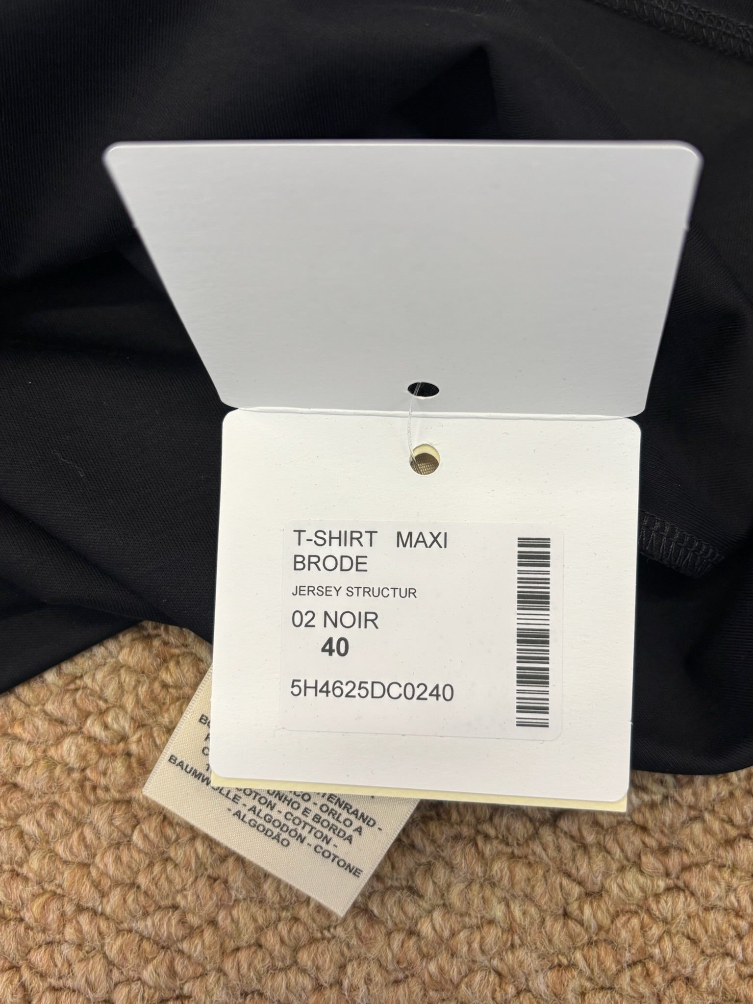 Size 40 - Hermès Black Lace-trimmed T-shirt