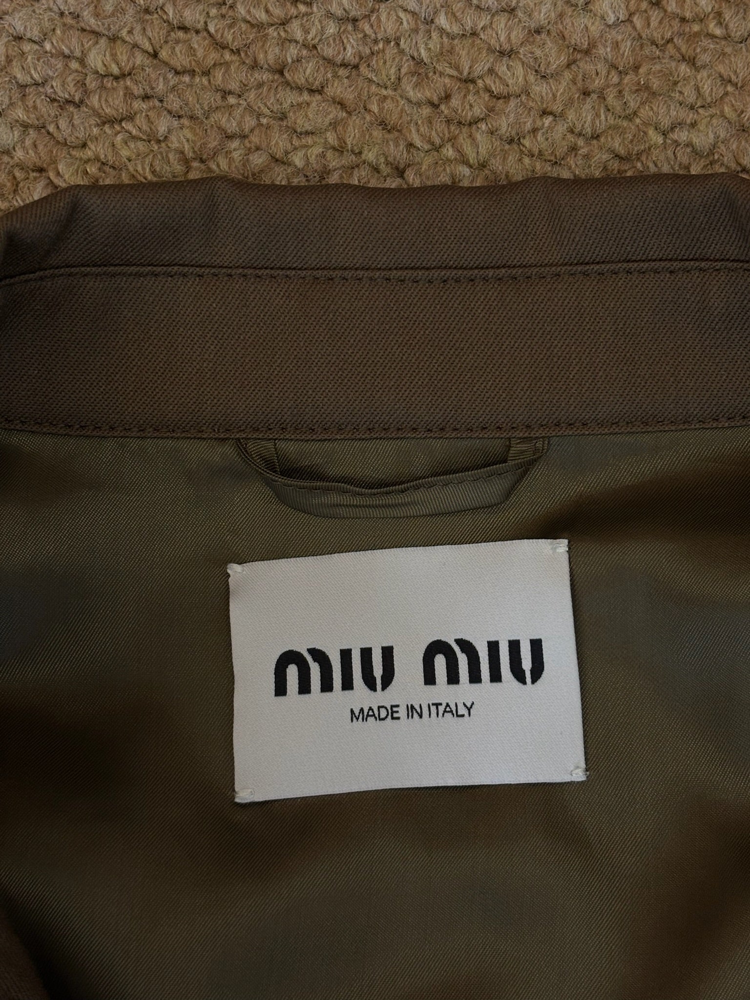 Size 36 - Miu Miu Gabardine Epaulette Military Blouson Bomber Jacket