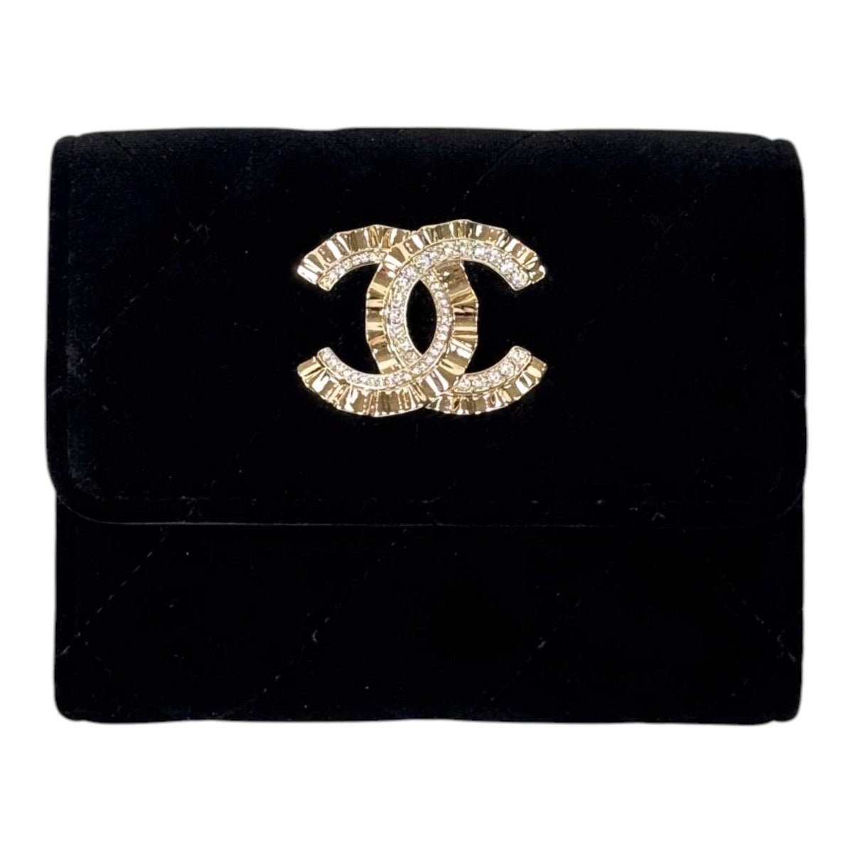 Chanel Wallet Velvet Black in box
