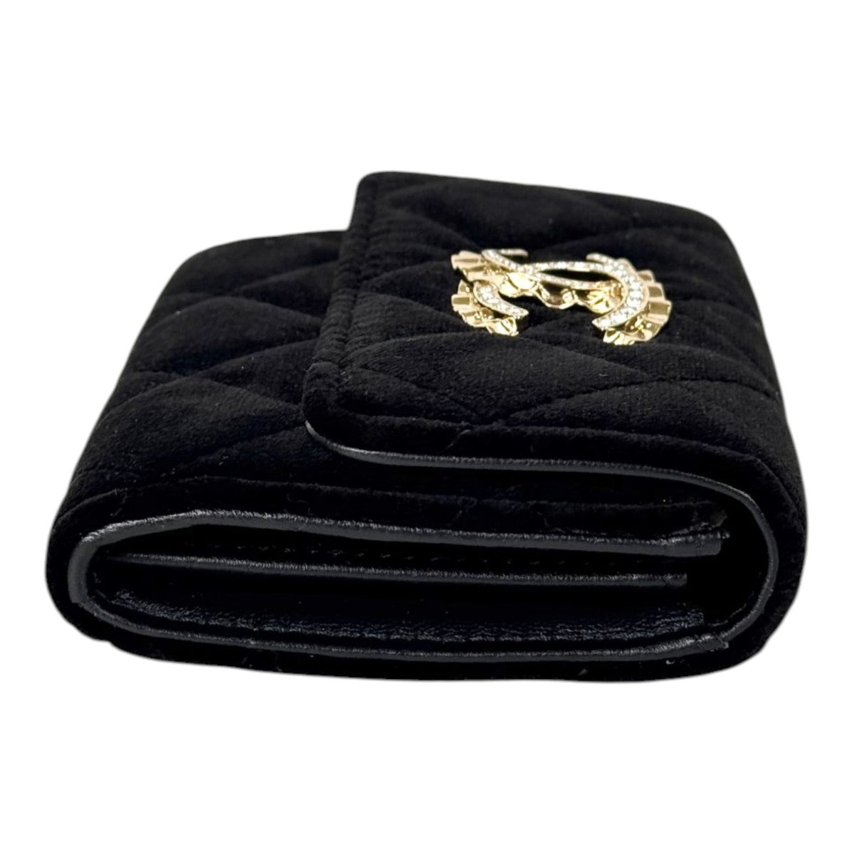 Chanel Wallet Velvet Black in box