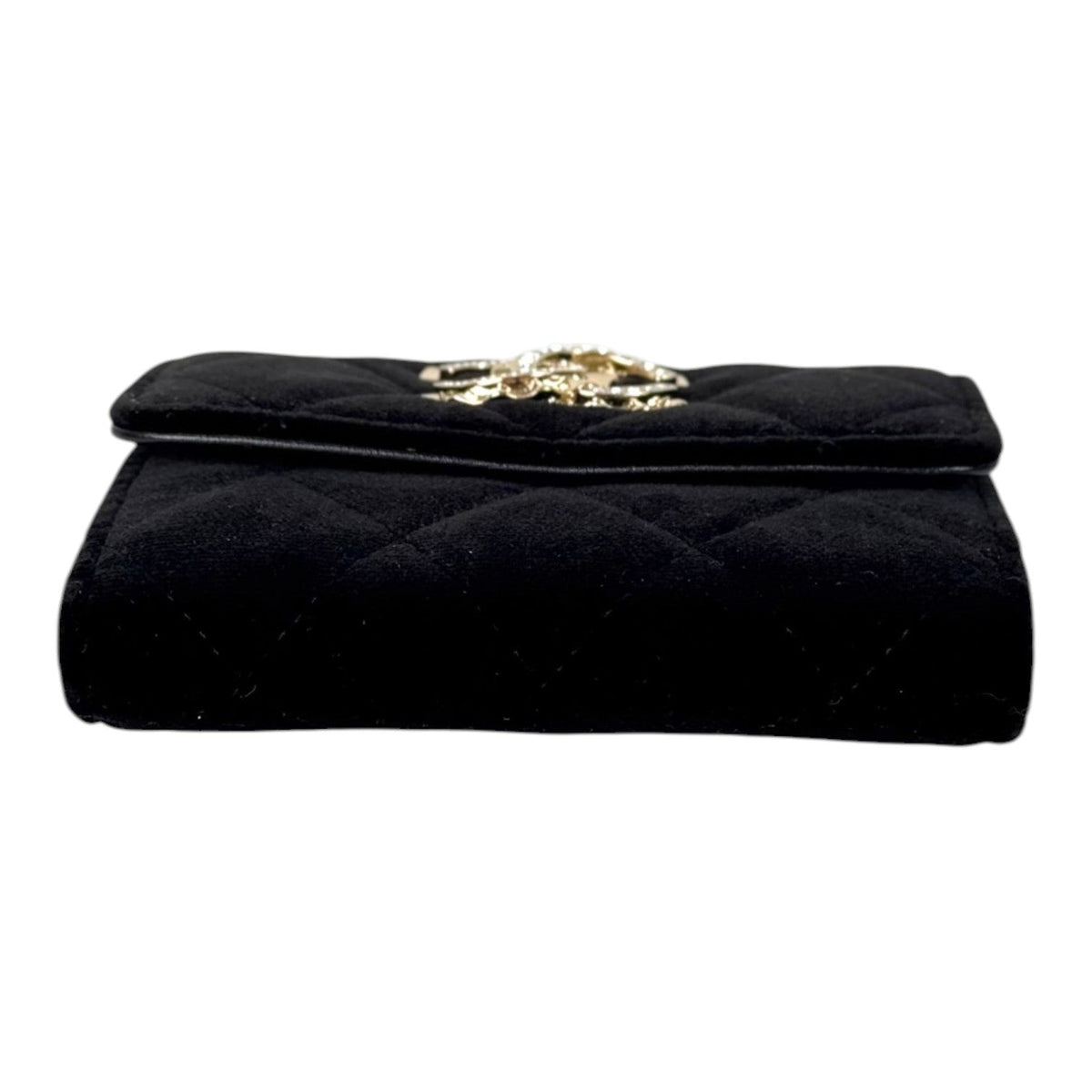 Chanel Wallet Velvet Black in box