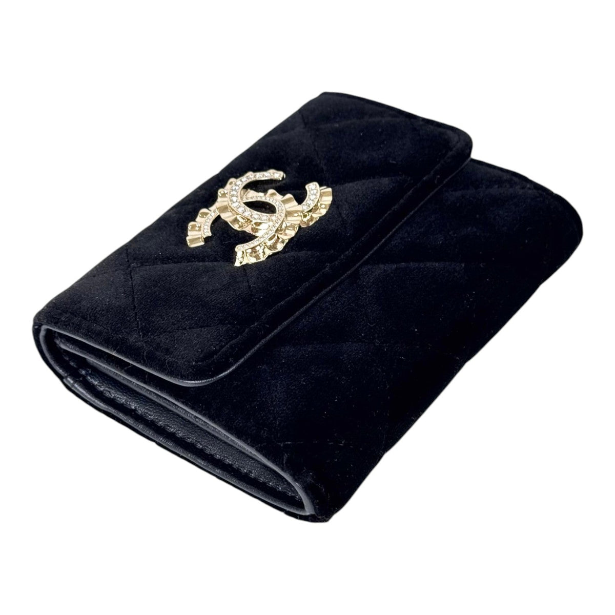 Chanel Wallet Velvet Black in box