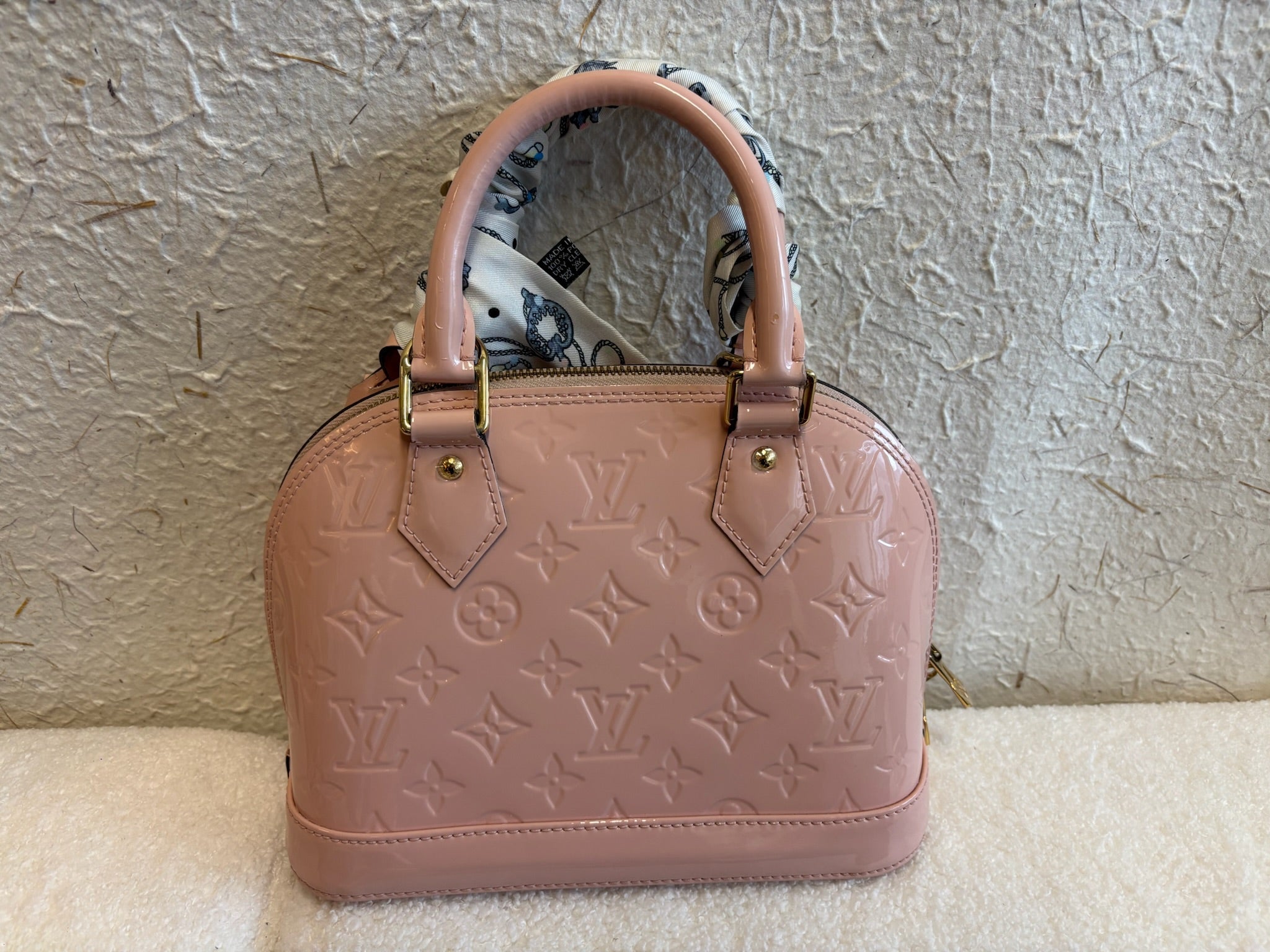 Louis Vuitton Alma BB Vernis Patent Leather Pink