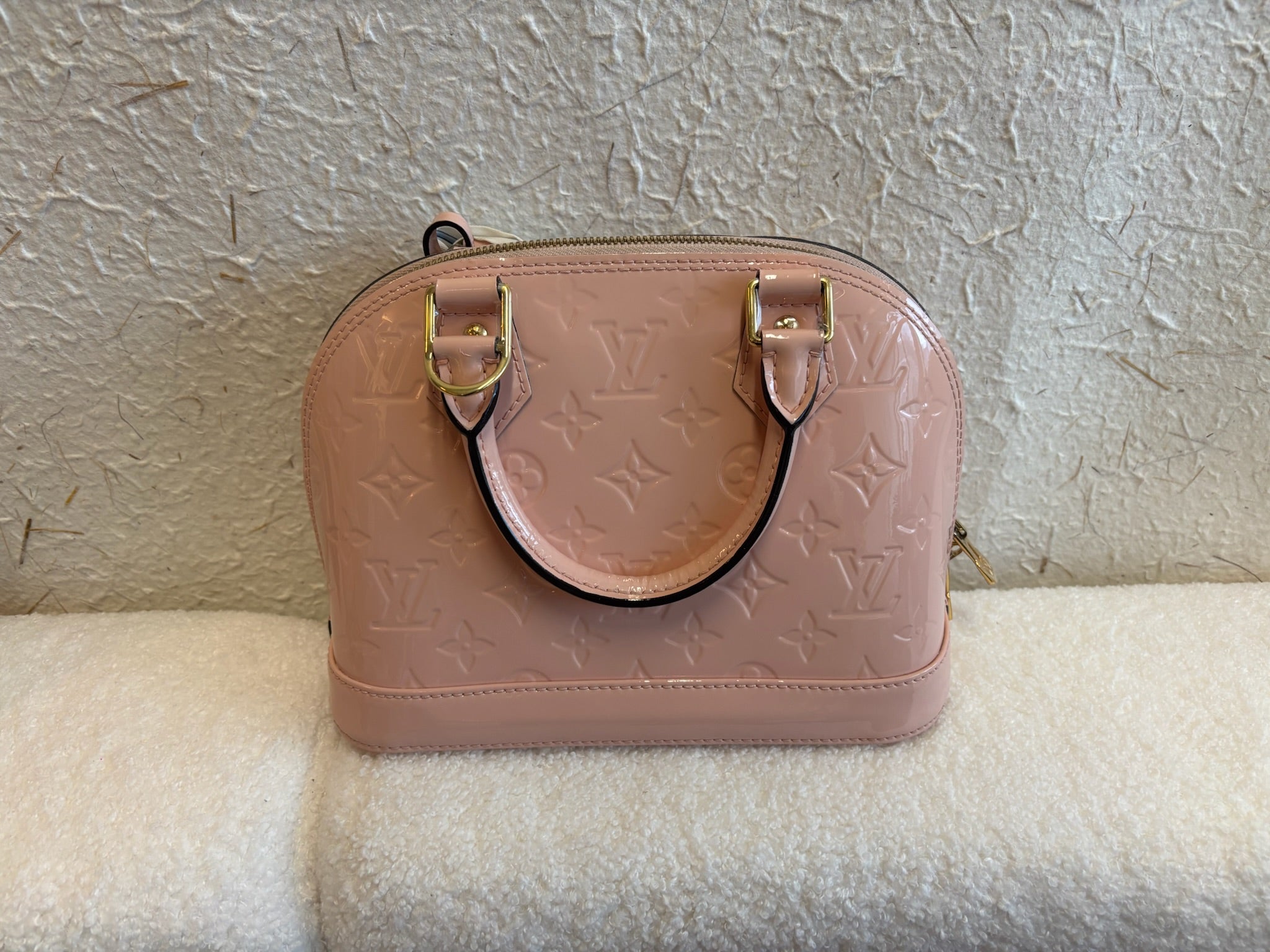 Louis Vuitton Alma BB Vernis Patent Leather Pink