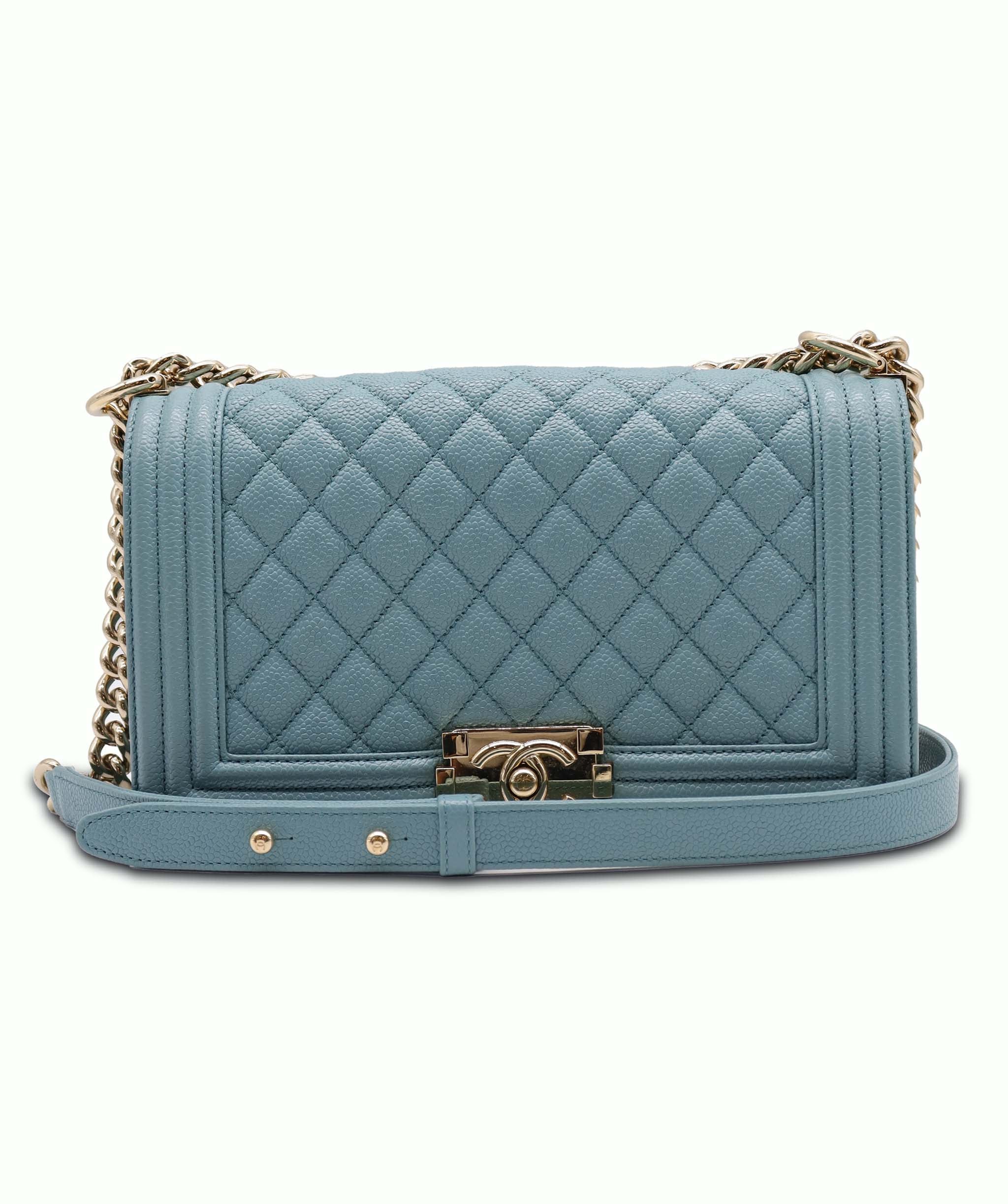 Chanel Blue Caviar Medium Boy Bag GHW AGC3179