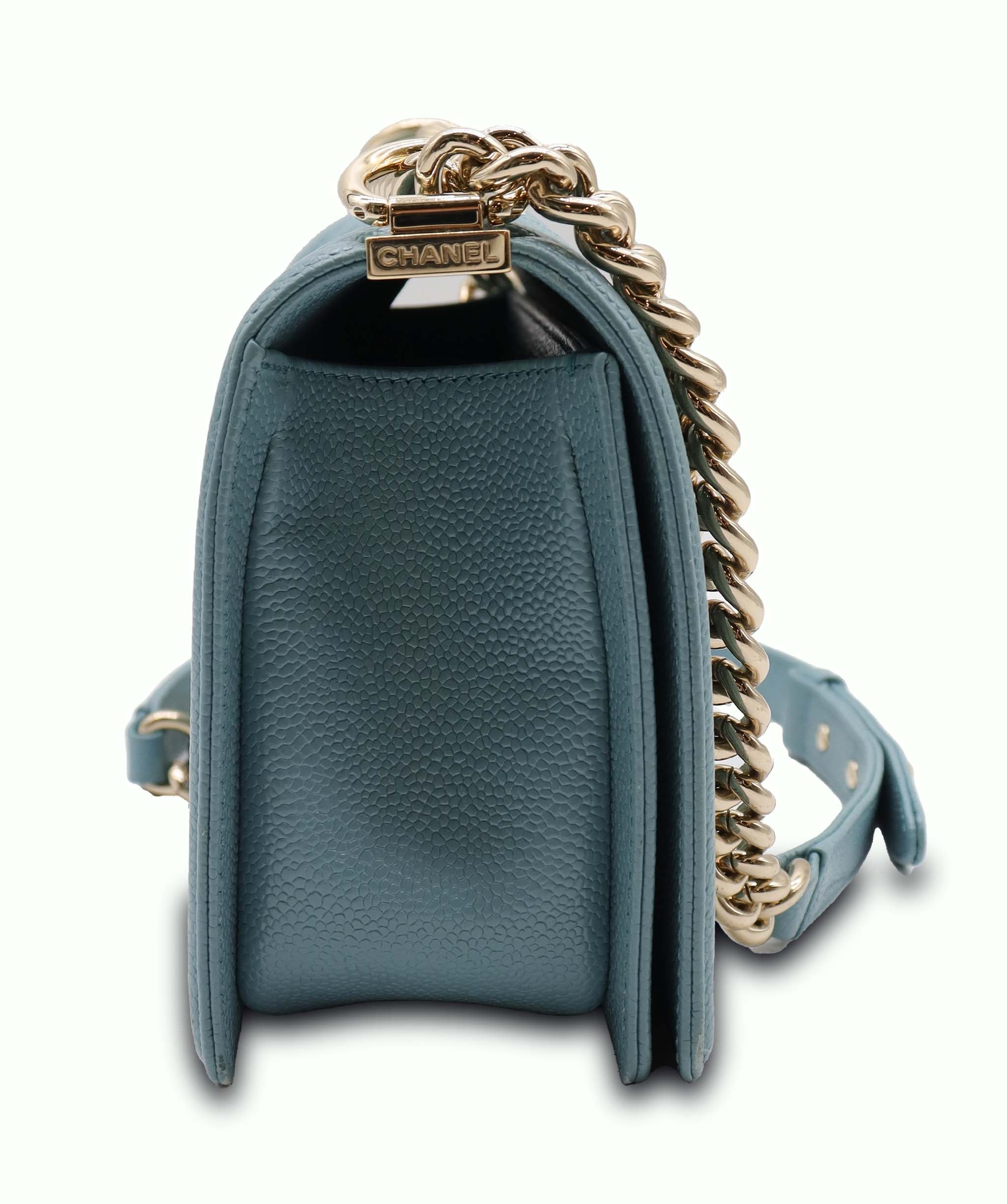 Chanel Blue Caviar Medium Boy Bag GHW AGC3179
