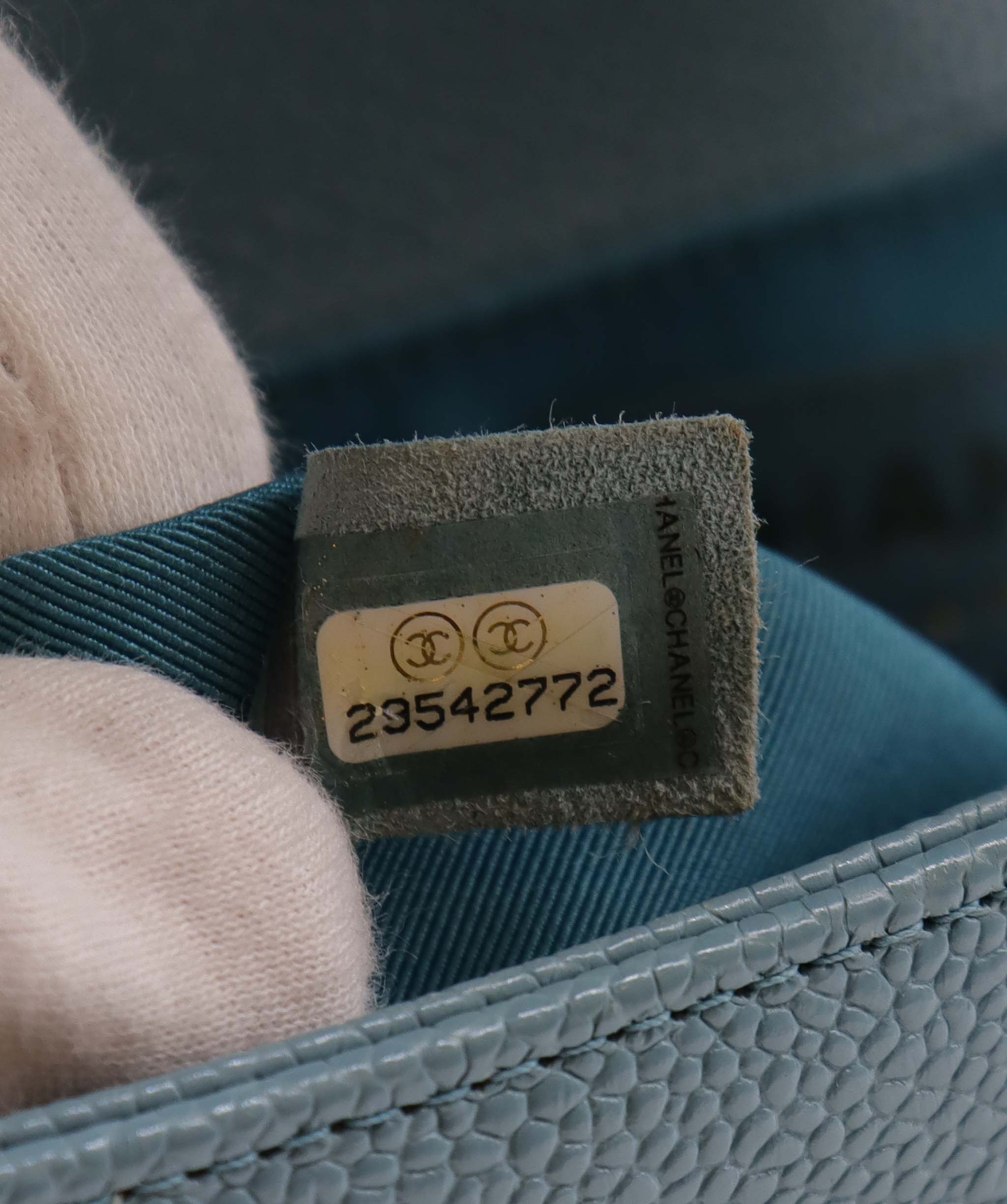 Chanel Blue Caviar Medium Boy Bag GHW AGC3179