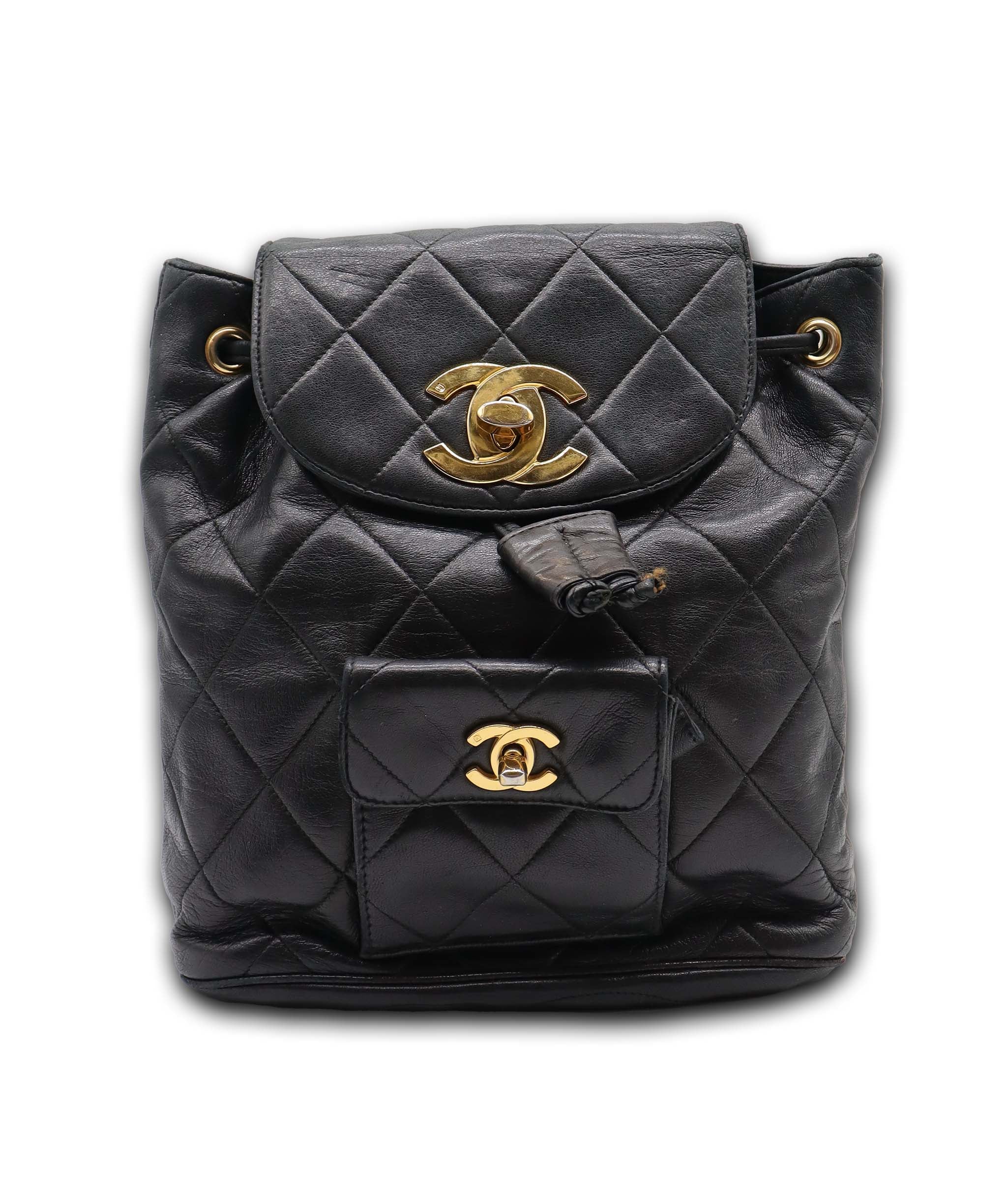 Chanel Black Lambskin Duma Backback GHW AGC3177