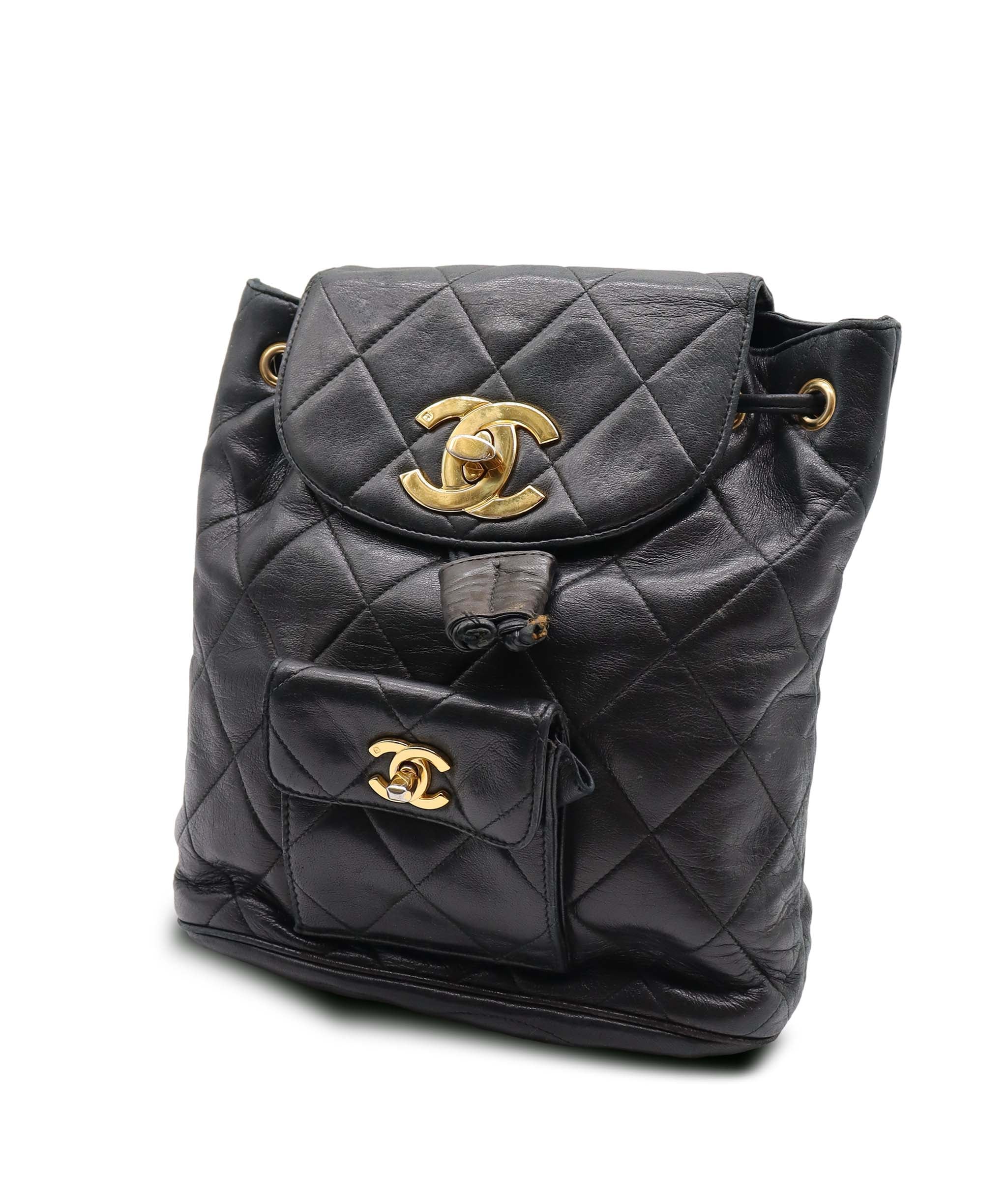 Chanel Black Lambskin Duma Backback GHW AGC3177