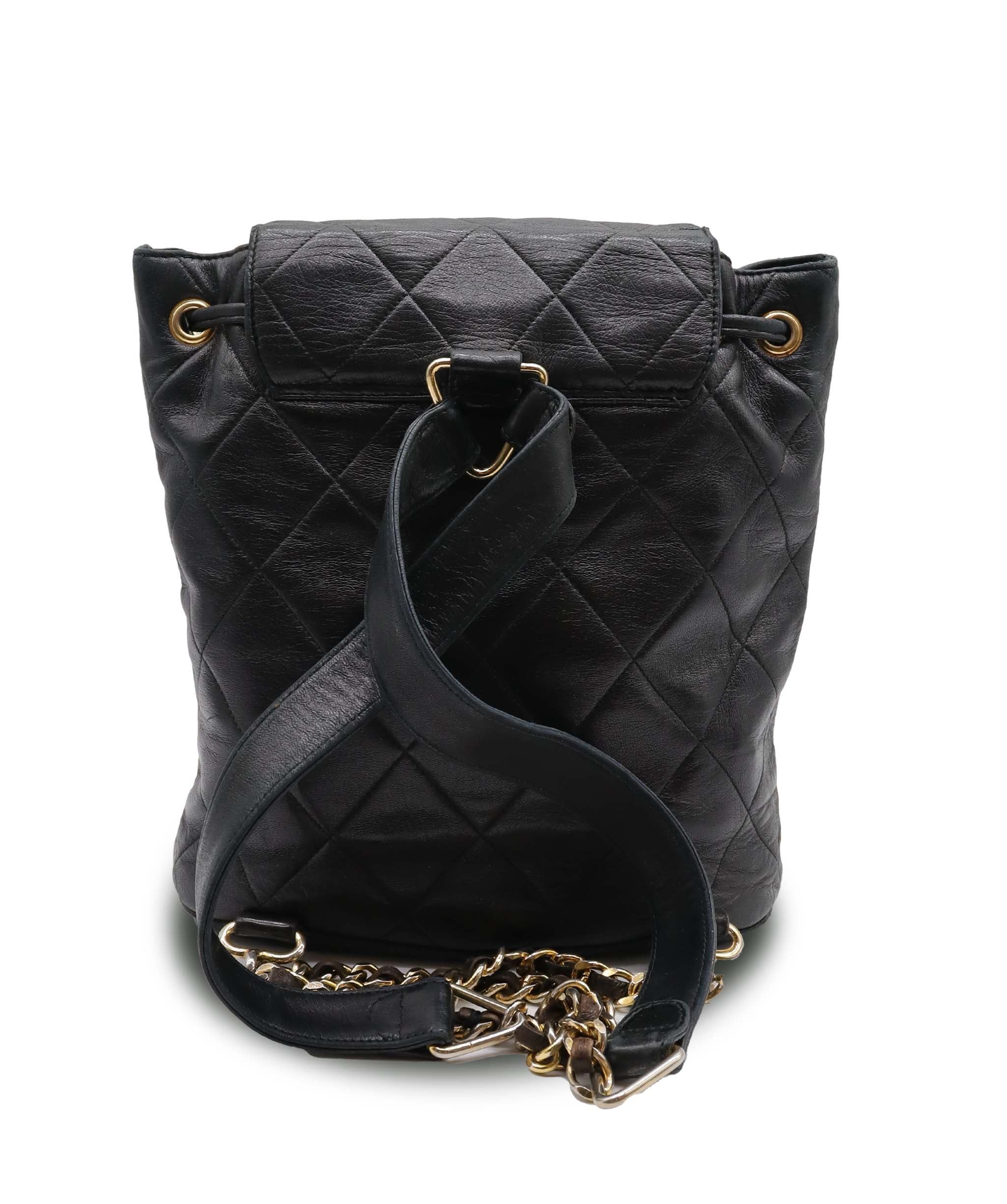 Chanel Black Lambskin Duma Backback GHW AGC3177