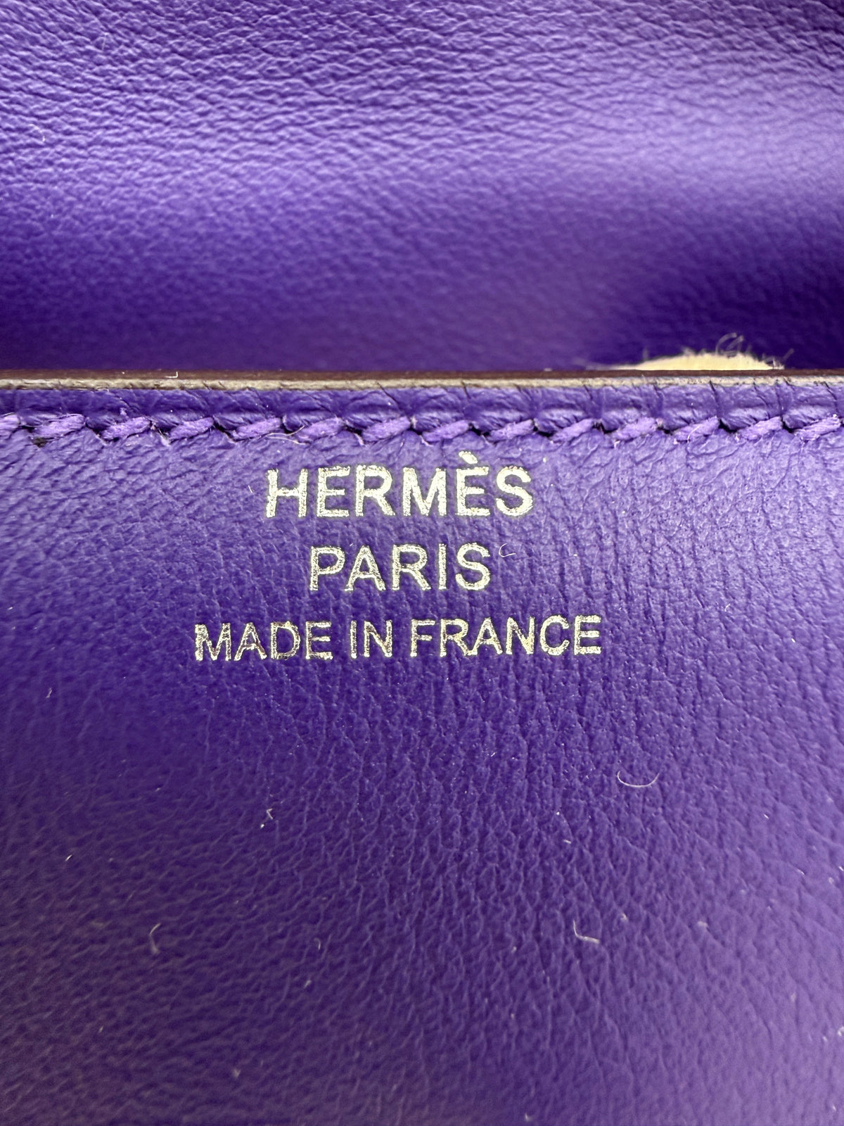 Hermès Kelly Doll Purple/ Dune Swift Palladium Hardware