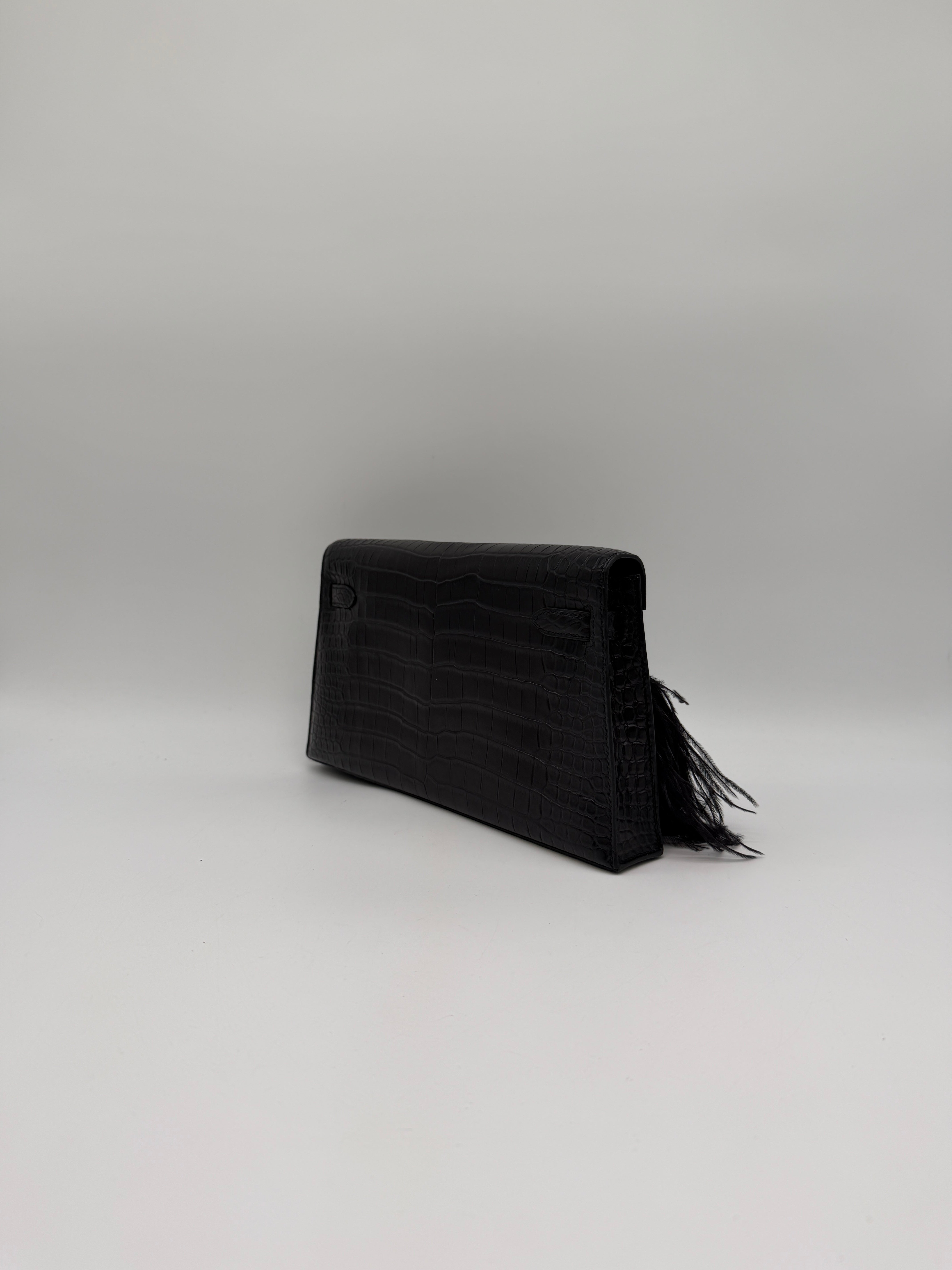 Kelly Elan Foile Black Matte Porosus Palladium Hardware