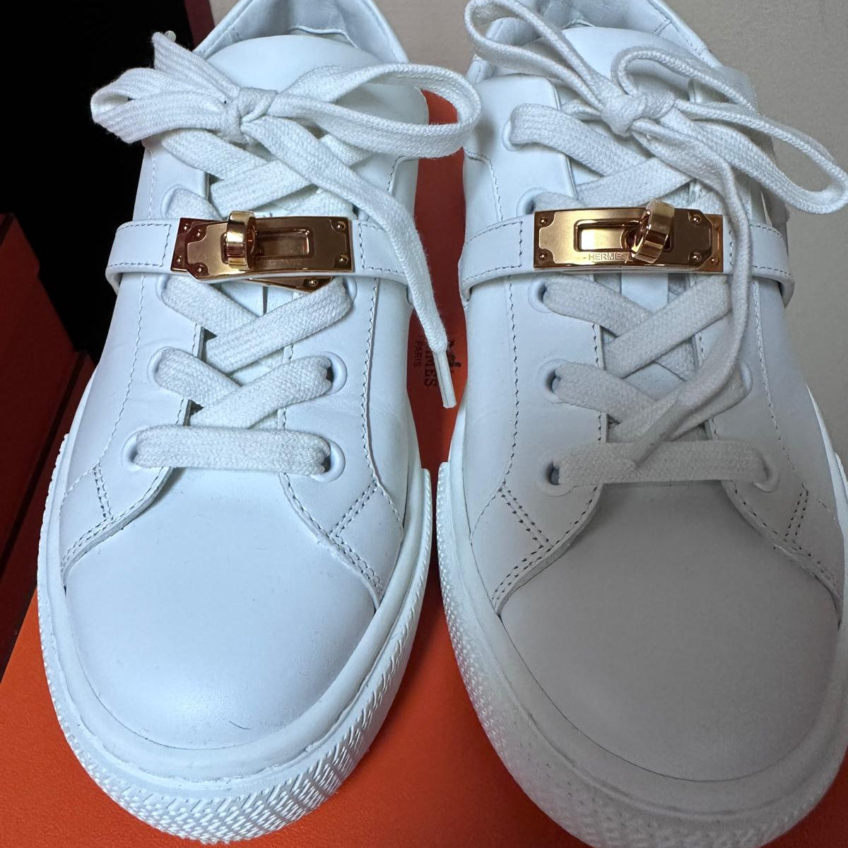 94A. Kelly Sneaker White with GHW - Size 35