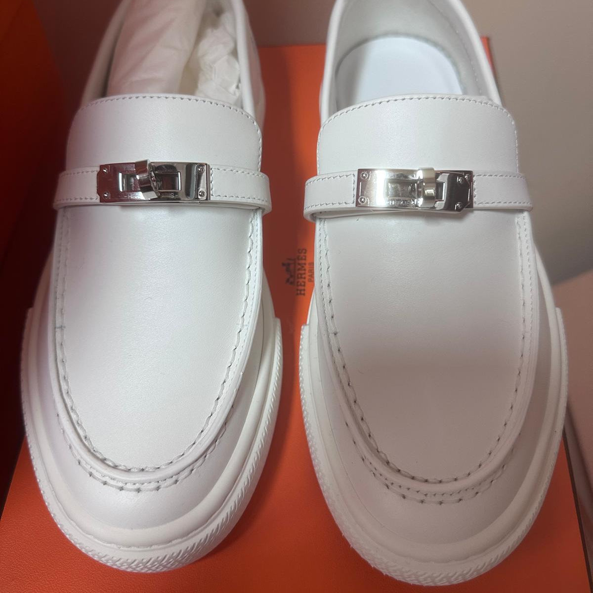 98A. Game Slip-on White Sneaker with PHW - Size 36