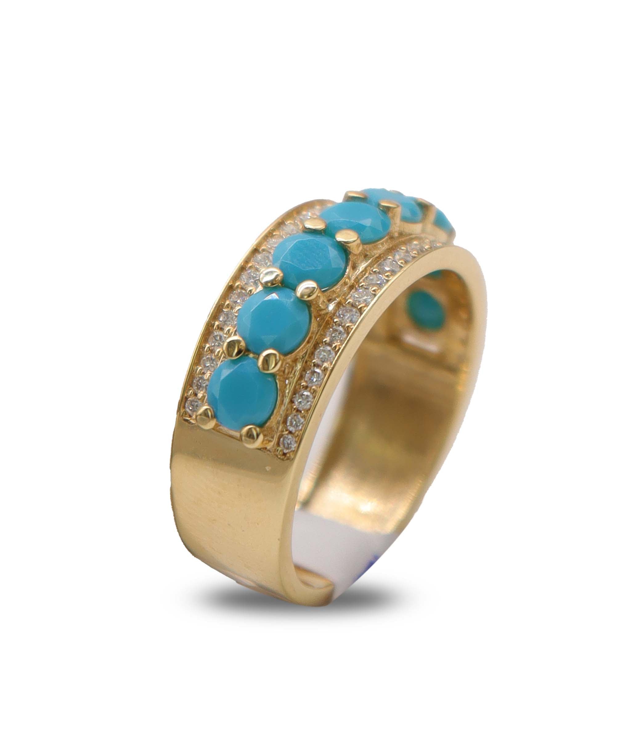Turquoise Melee YG Ring DXBS6446