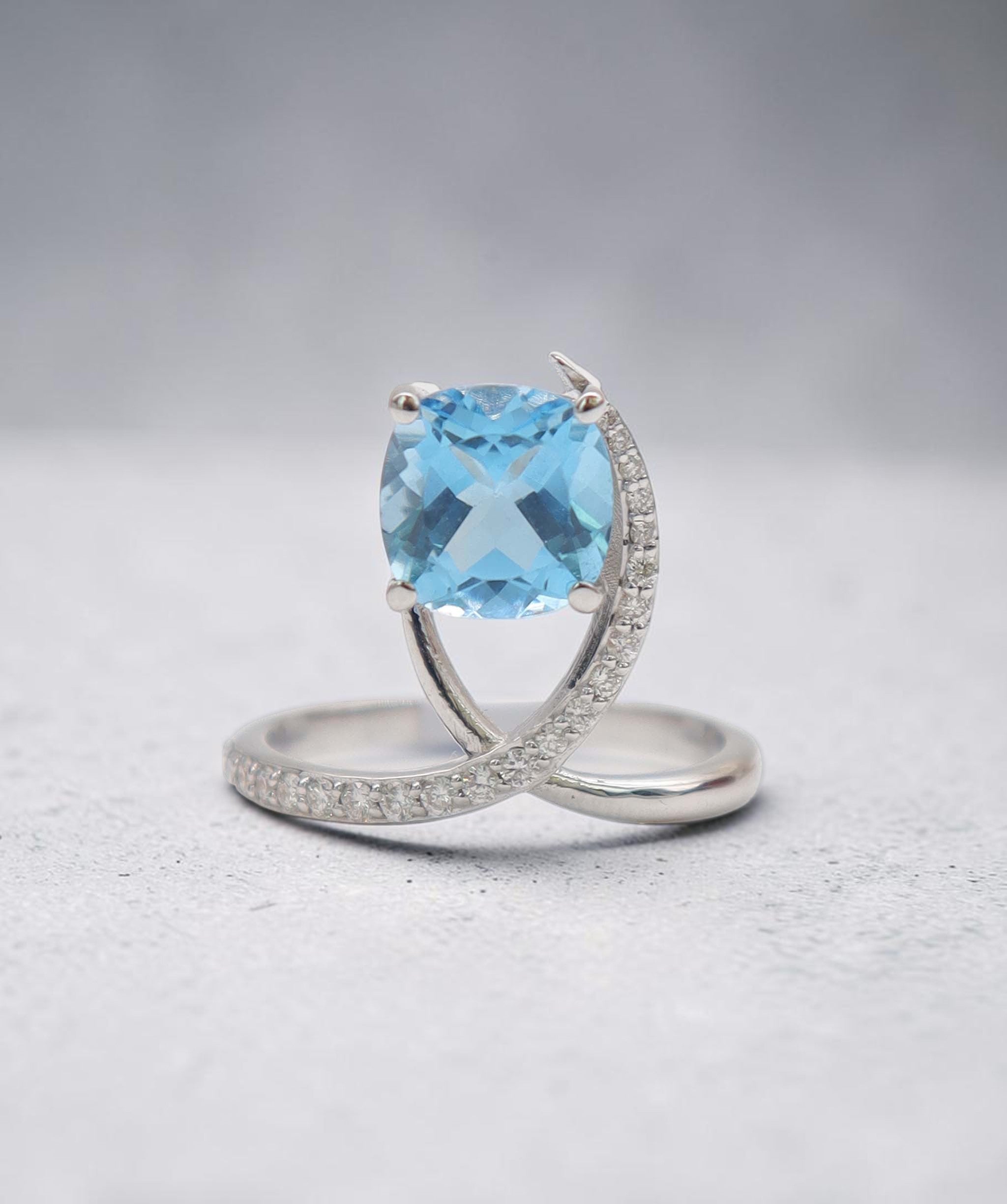 Swiss Topaz Diamond Ring DXBS6594