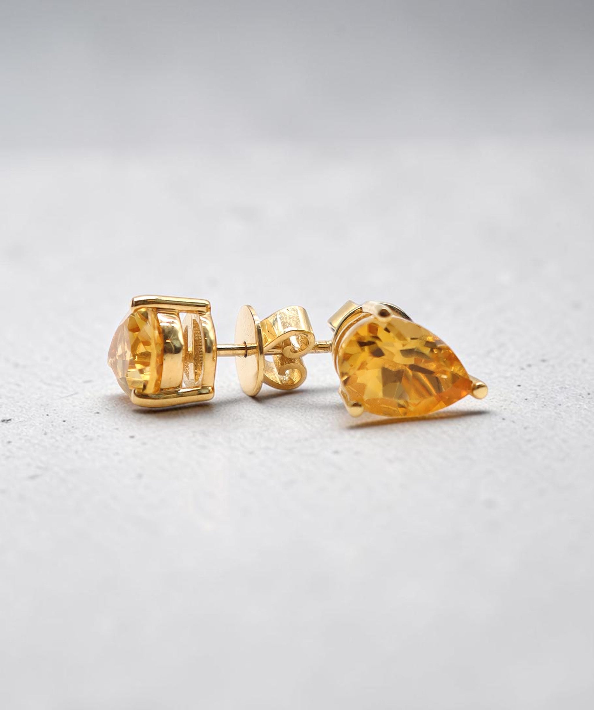 Citrine Pear Earring Stud DXBS6601