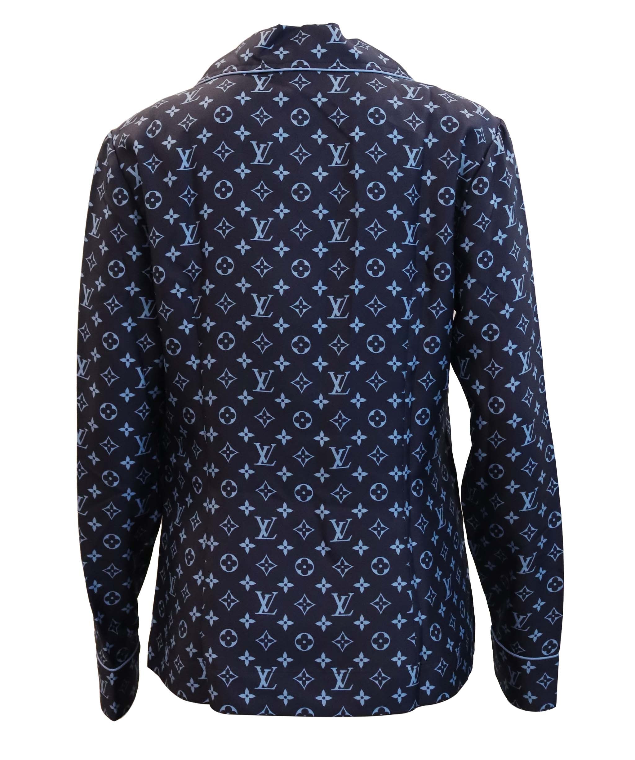 Louis Vuitton Silk Top 3-Pockets Blue Monogram Size 34 SKC1897