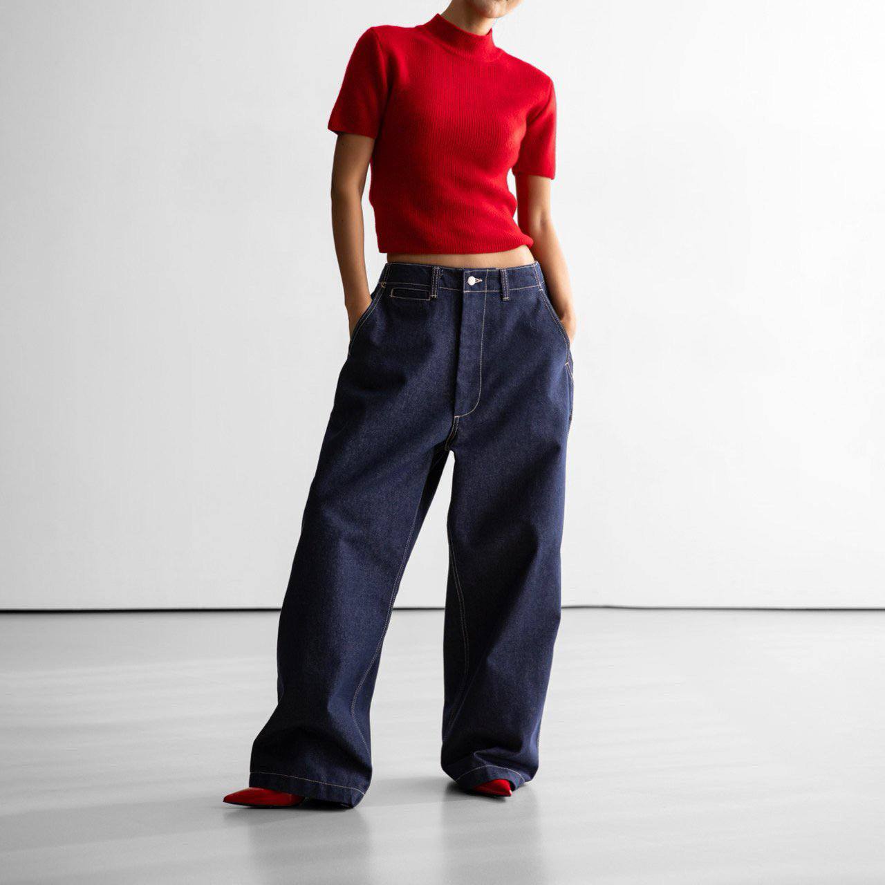 WASHED BLUE TROUSERS (بنطلون)