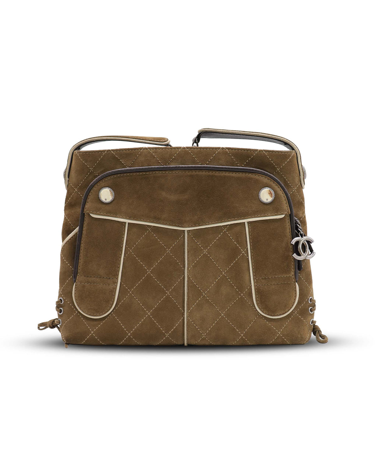 Chanel Shoulder Bag Paris-Salzburg Medium Suede Brown DXBS6578