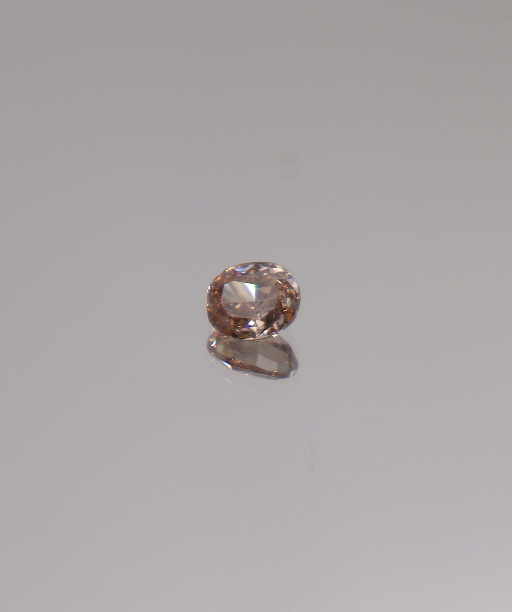 0.64ct Oval Pinky Brown Rose Cognac Diamond DXBCS3377