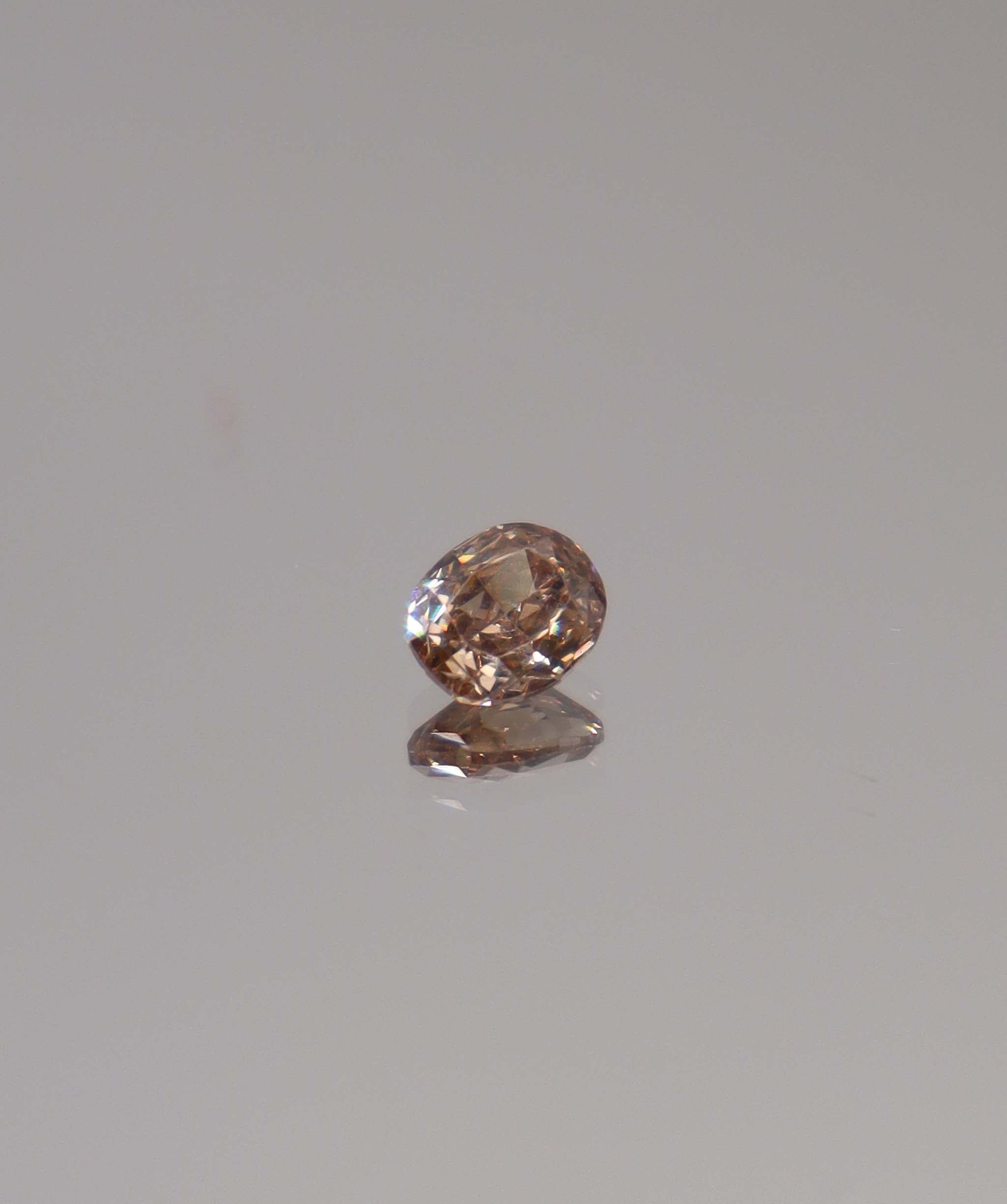 0.64ct Oval Pinky Brown Rose Cognac Diamond DXBCS3377