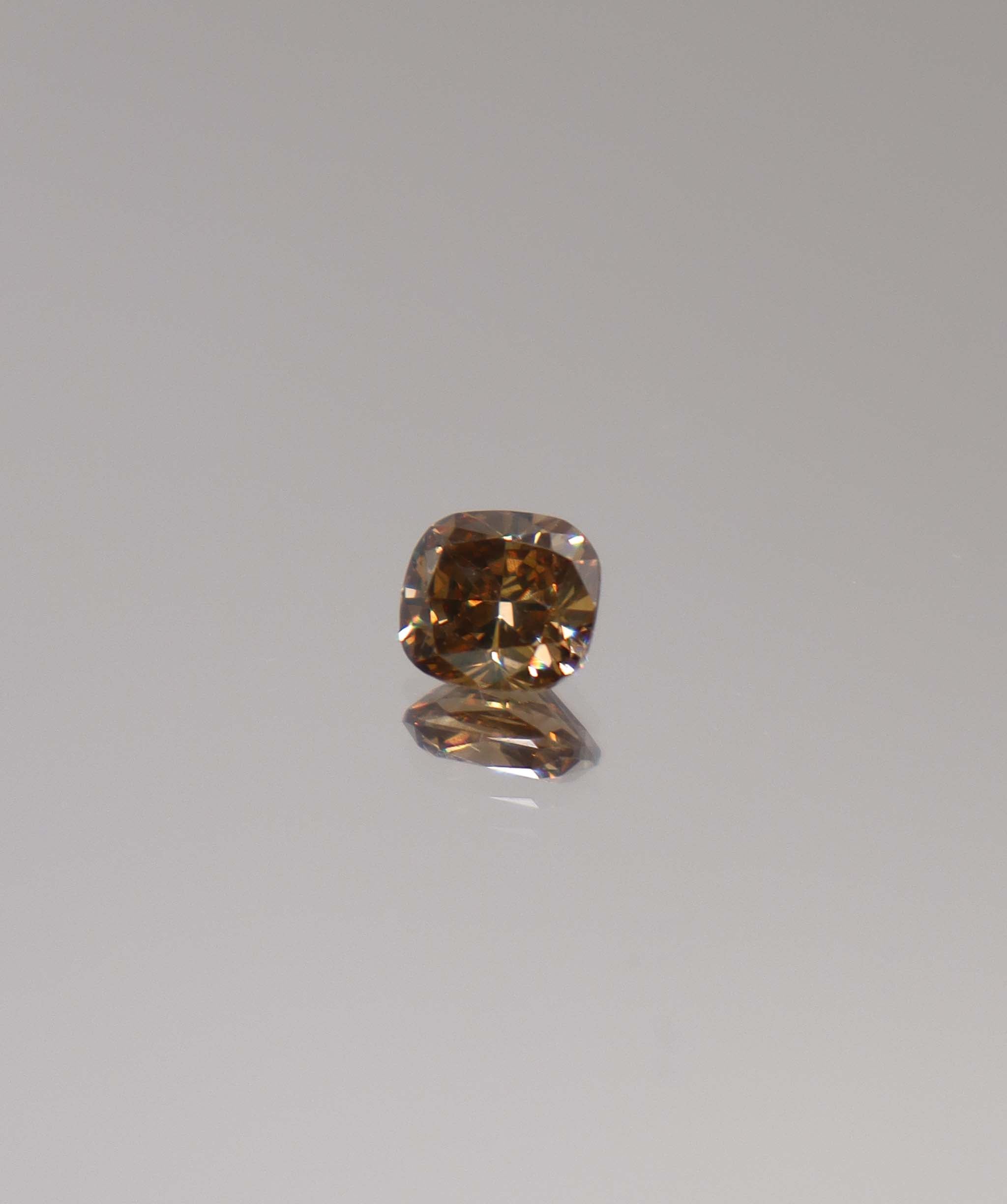 1.03ct Cushion GIA Fancy Orange-Brown Burnt Amber Diamond DXBCS3423