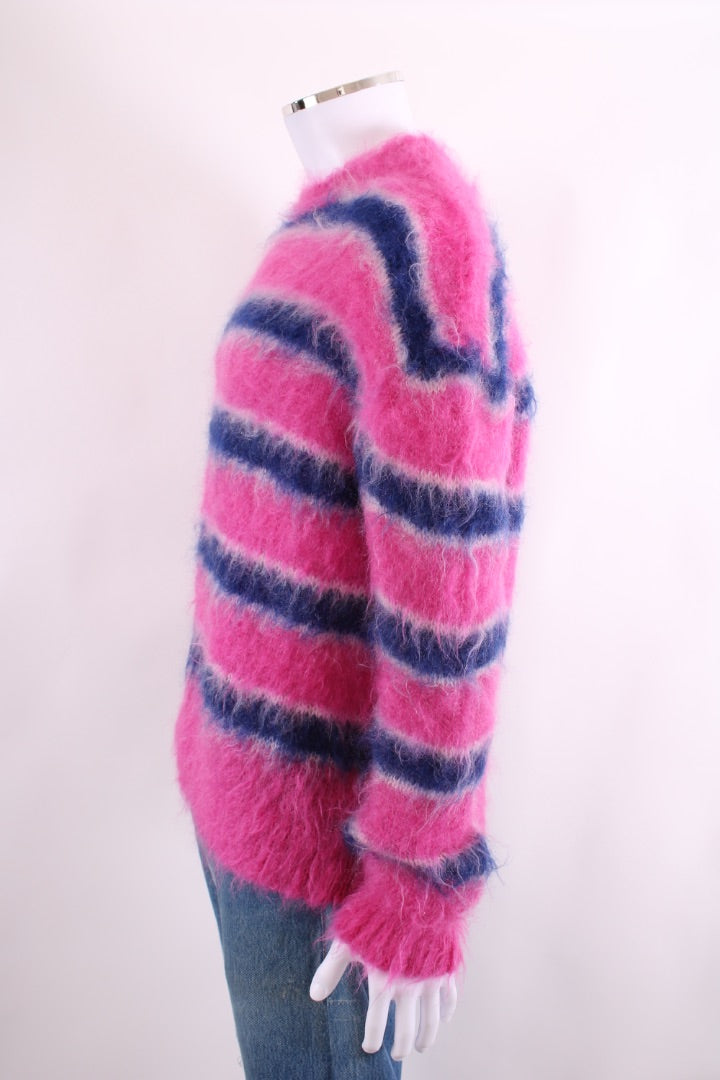 MARNI Stripe Fuzzy Wuzzy Mohair Jumper Pink/ Blue M