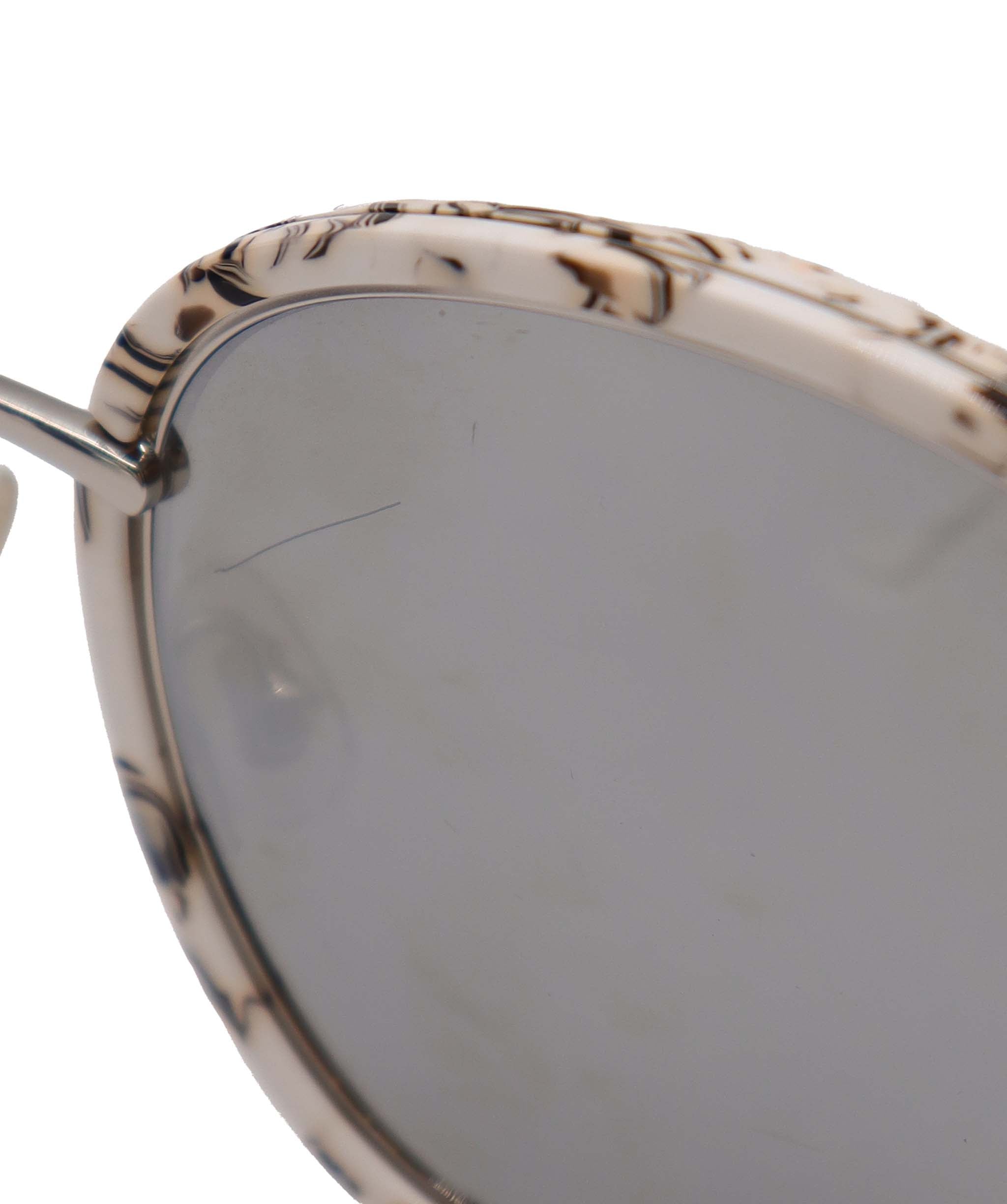 Gentle Monster Marble/ Mirrored Sunglasses White