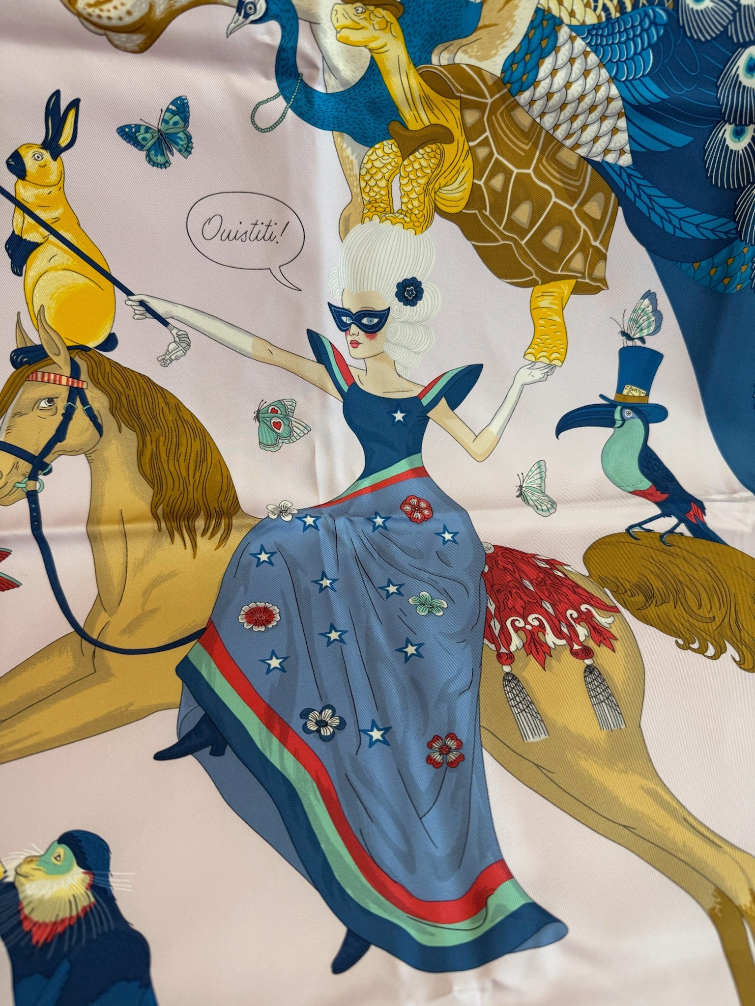 Hermes Animal Motif Silk Scarf 90