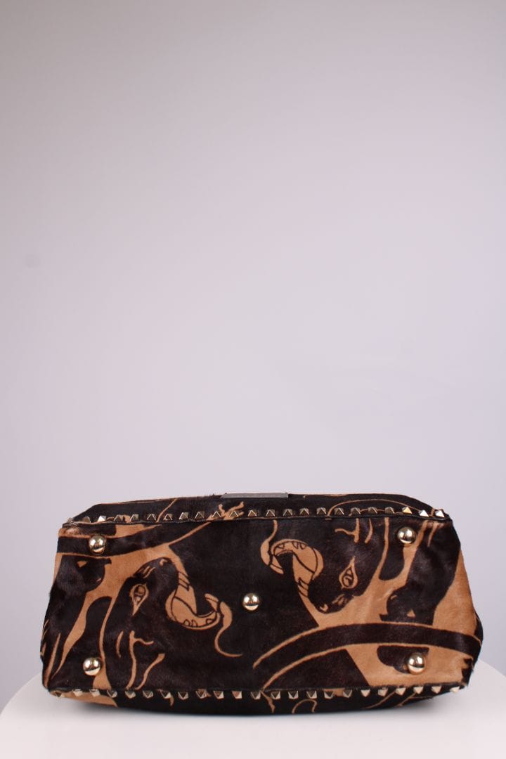 Valentino Jaguar Print Rockstud Brown