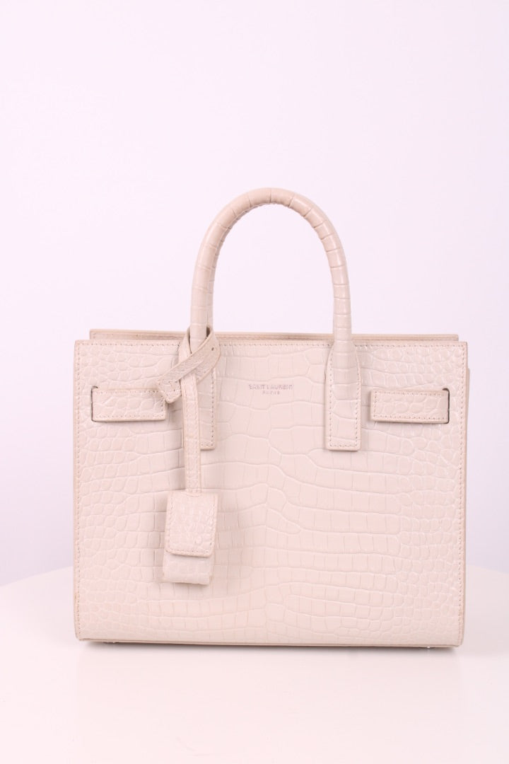 White Saint Laurent Nano Sac de Jour