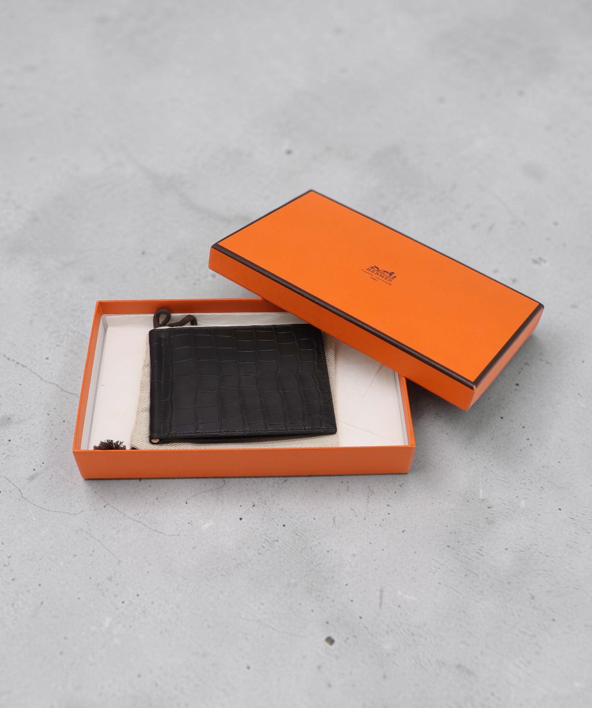Hermes Poker Compact Wallen Matte Alligator AGC3847
