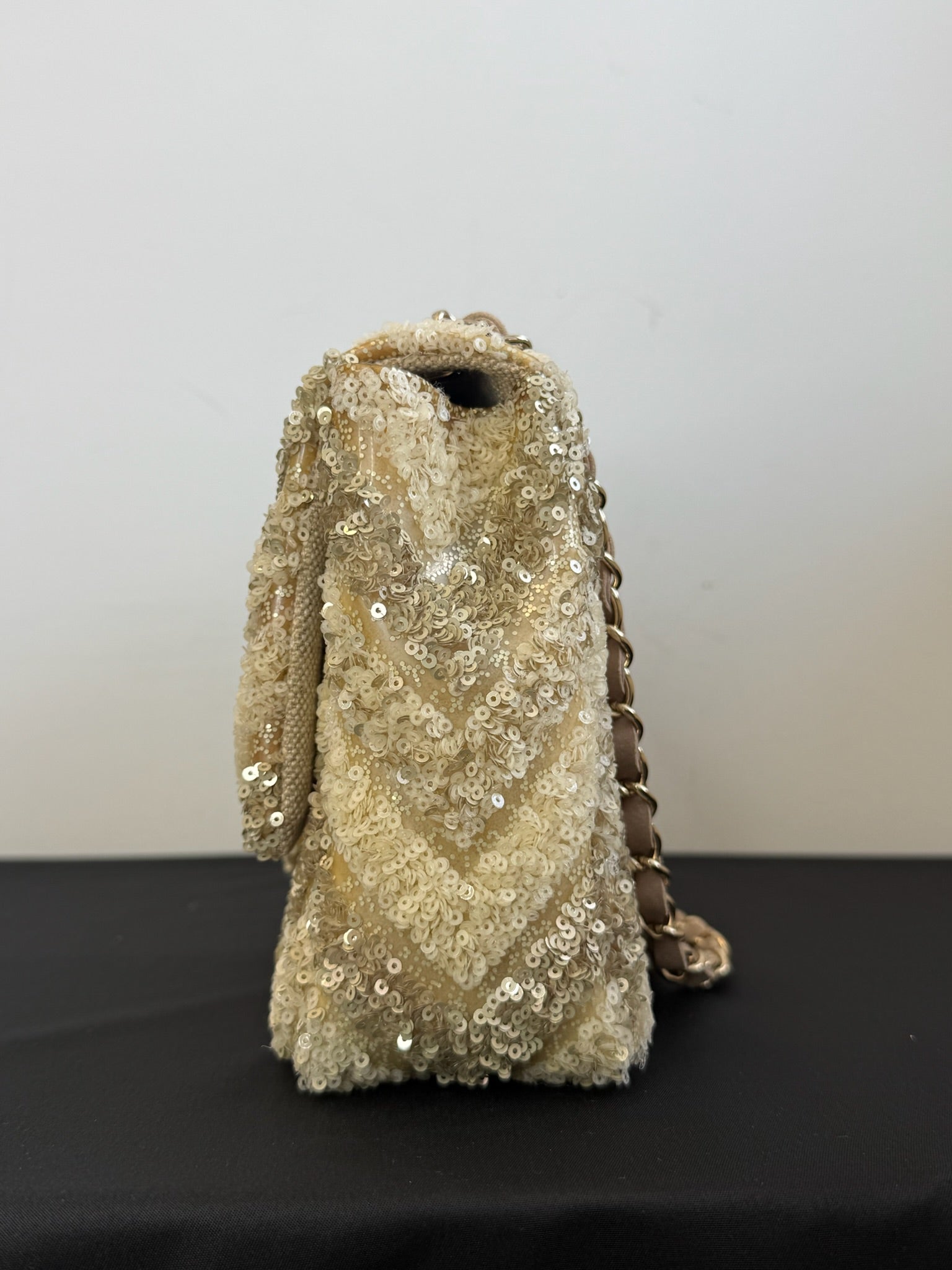 Chanel Medium Classic Flap Bag Gold Sequin