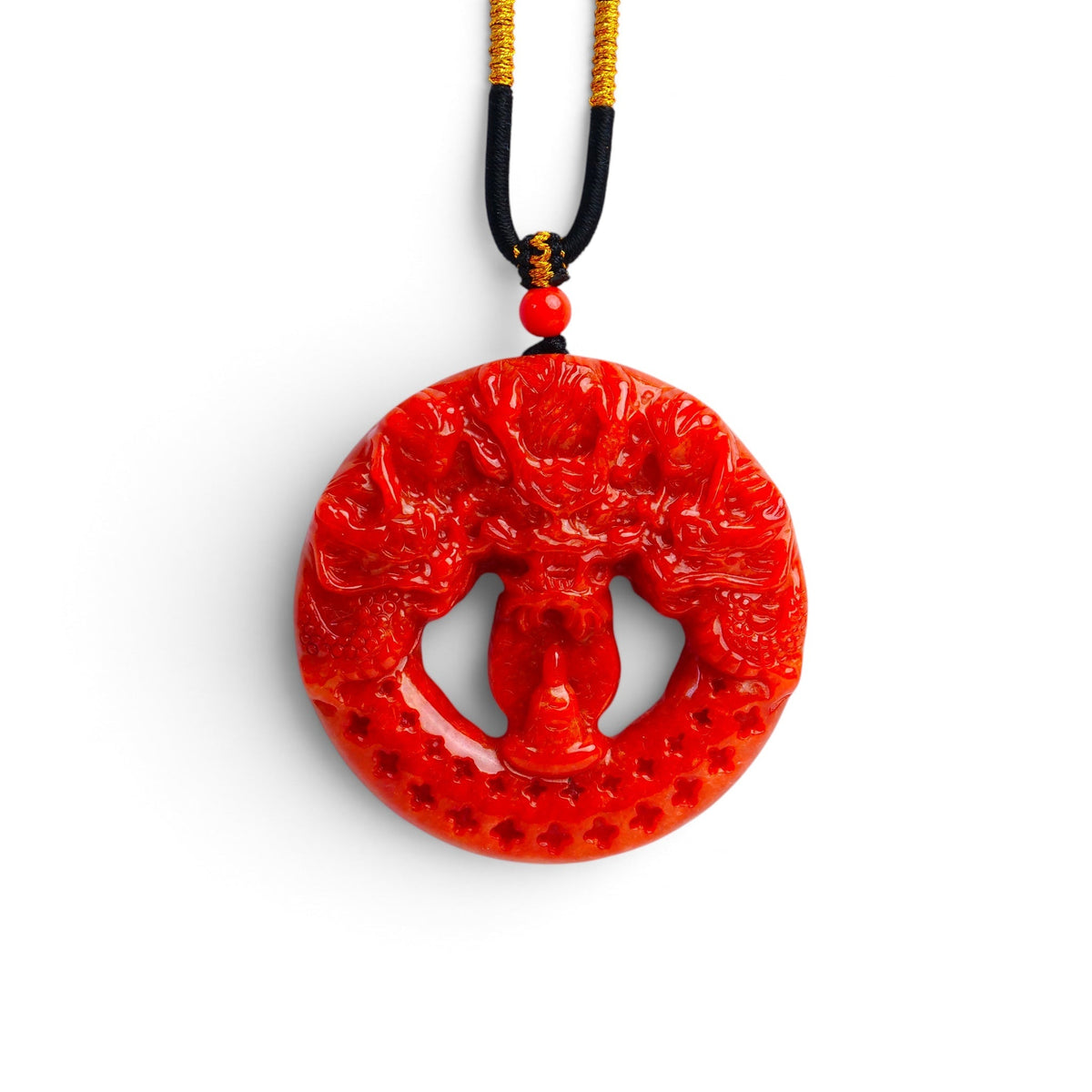ISDN79 Red Burmese Jadeite Buddha Pendant