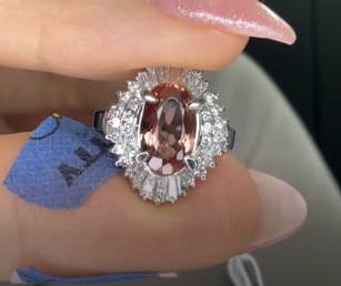 Pt900 Imperial Topaz Ring 2.78 D0.50/0.35 9.6g J09233WE96