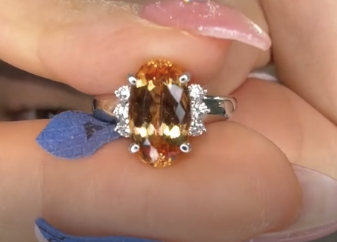 Pt900 Imperial Topaz Ring 4.19 D0.23 7.6g J1001HJYXW