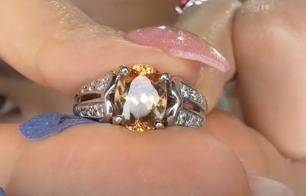 Pt900 Imperial Topaz Ring 2.63 D0.18 7.9g J1002ZVD45