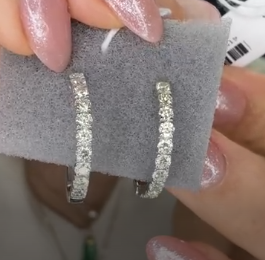 K18WG Diamond Earrings 0.50*2 3.8g J1114FFMLG